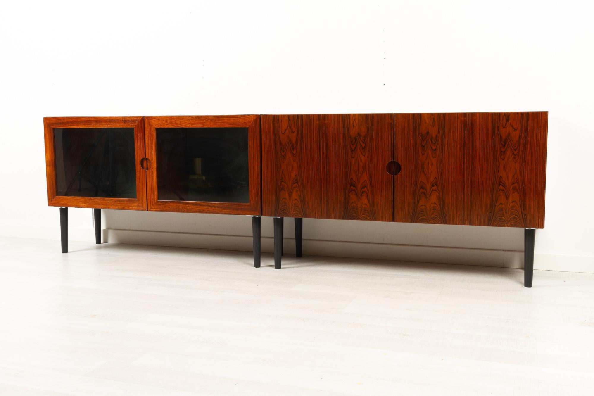 Vintage Danish Rosewood Sideboards by Bramin 1970s In Good Condition In Asaa, DK