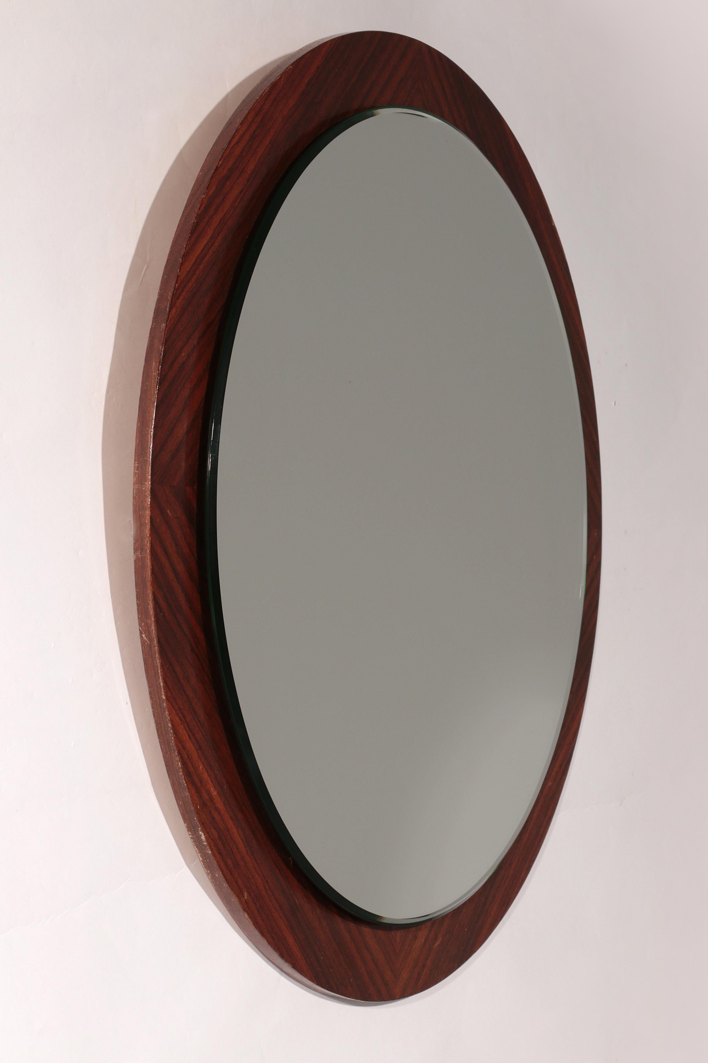 Scandinavo moderno Specchio danese d'epoca impiallacciato di palissandro 1960 Danimarca in vendita