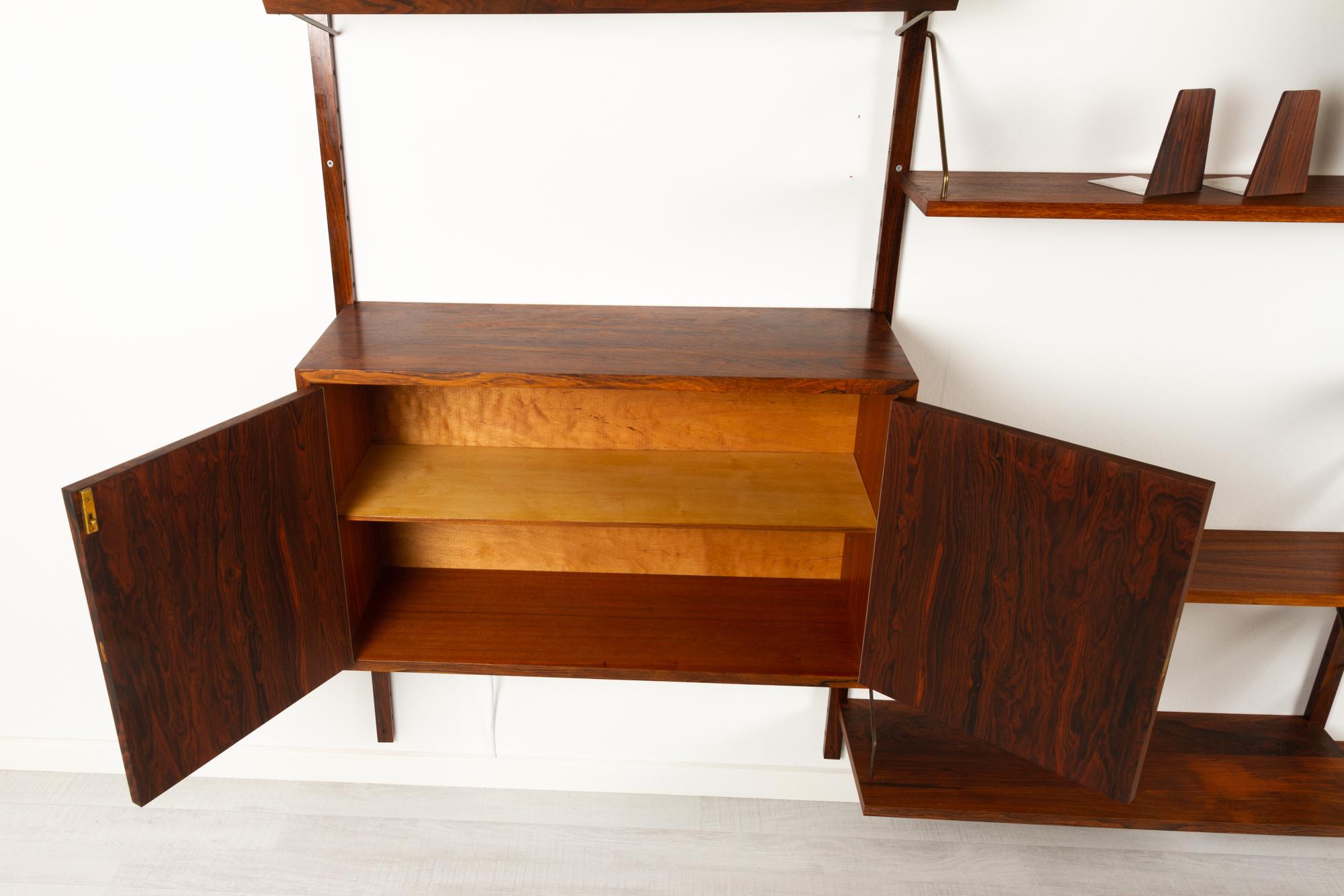 Vintage Danish Rosewood Wall Unit, 1960s In Good Condition In Asaa, DK