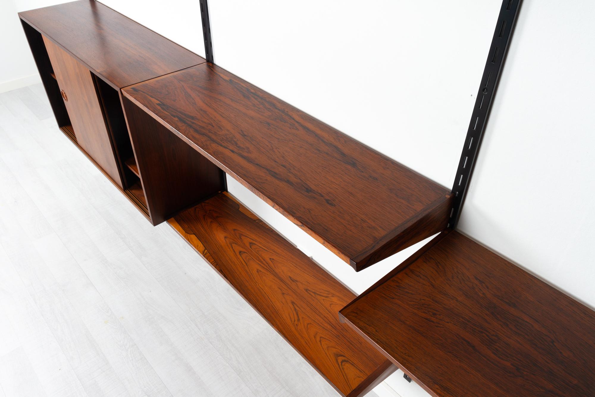 Vintage Danish Rosewood Wall Unit by Kai Kristiansen for FM 1960s 5
