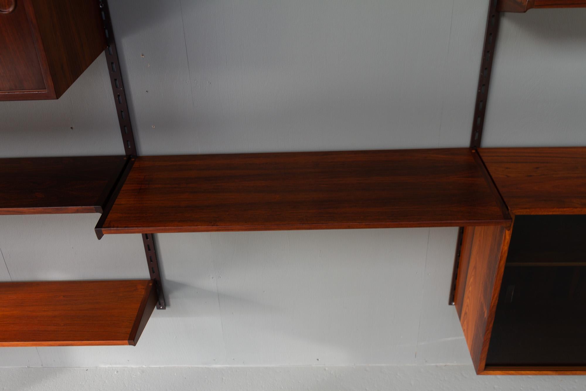 Vintage Danish Rosewood Wall Unit by Kai Kristiansen for FM, 1960s 4