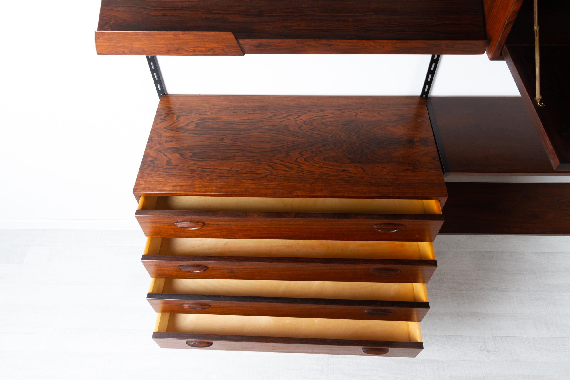 Vintage Danish Rosewood Wall Unit by Kai Kristiansen for FM 1960s 6