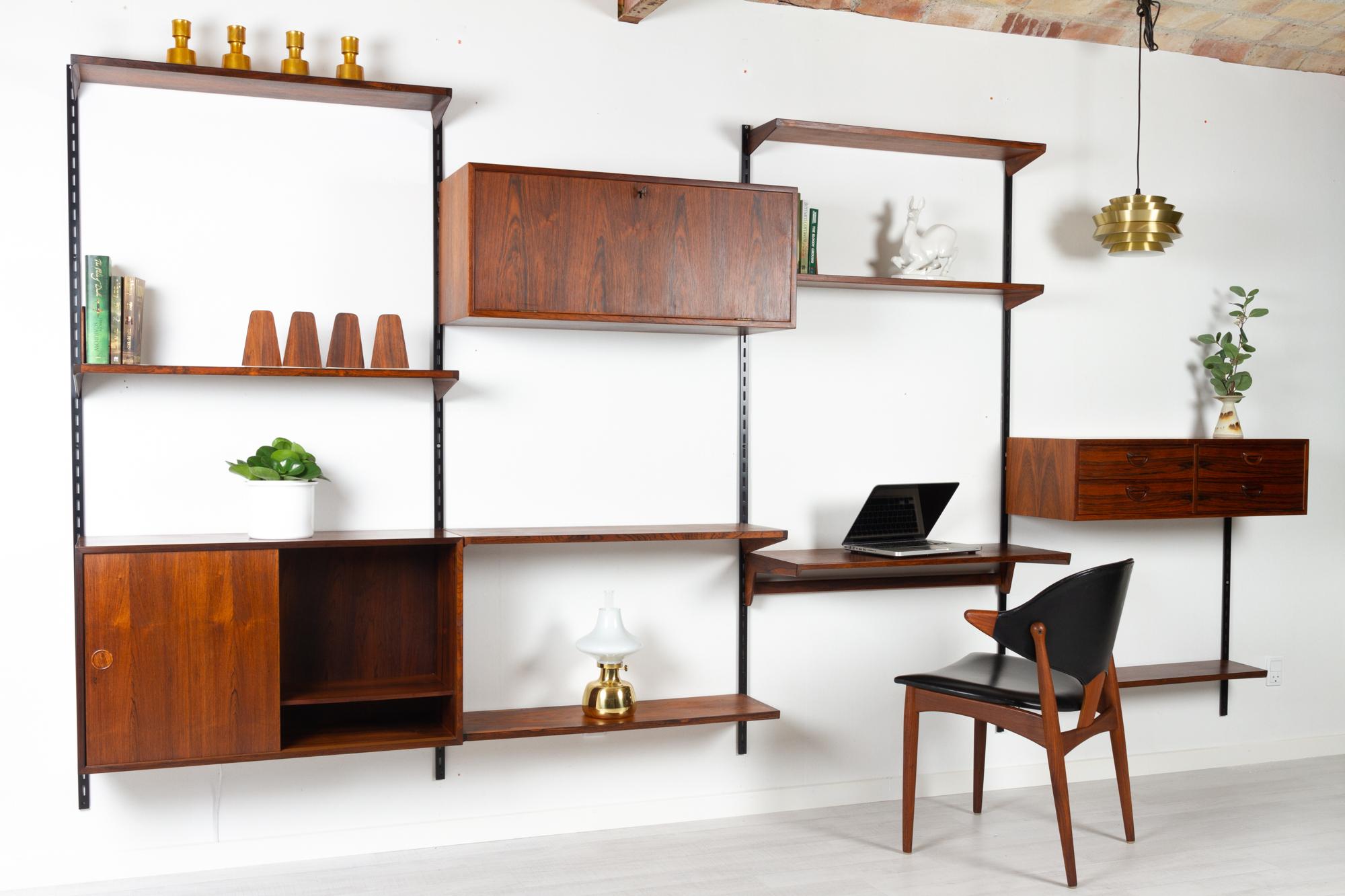 Vintage Danish Rosewood Wall Unit by Kai Kristiansen for FM 1960s 8