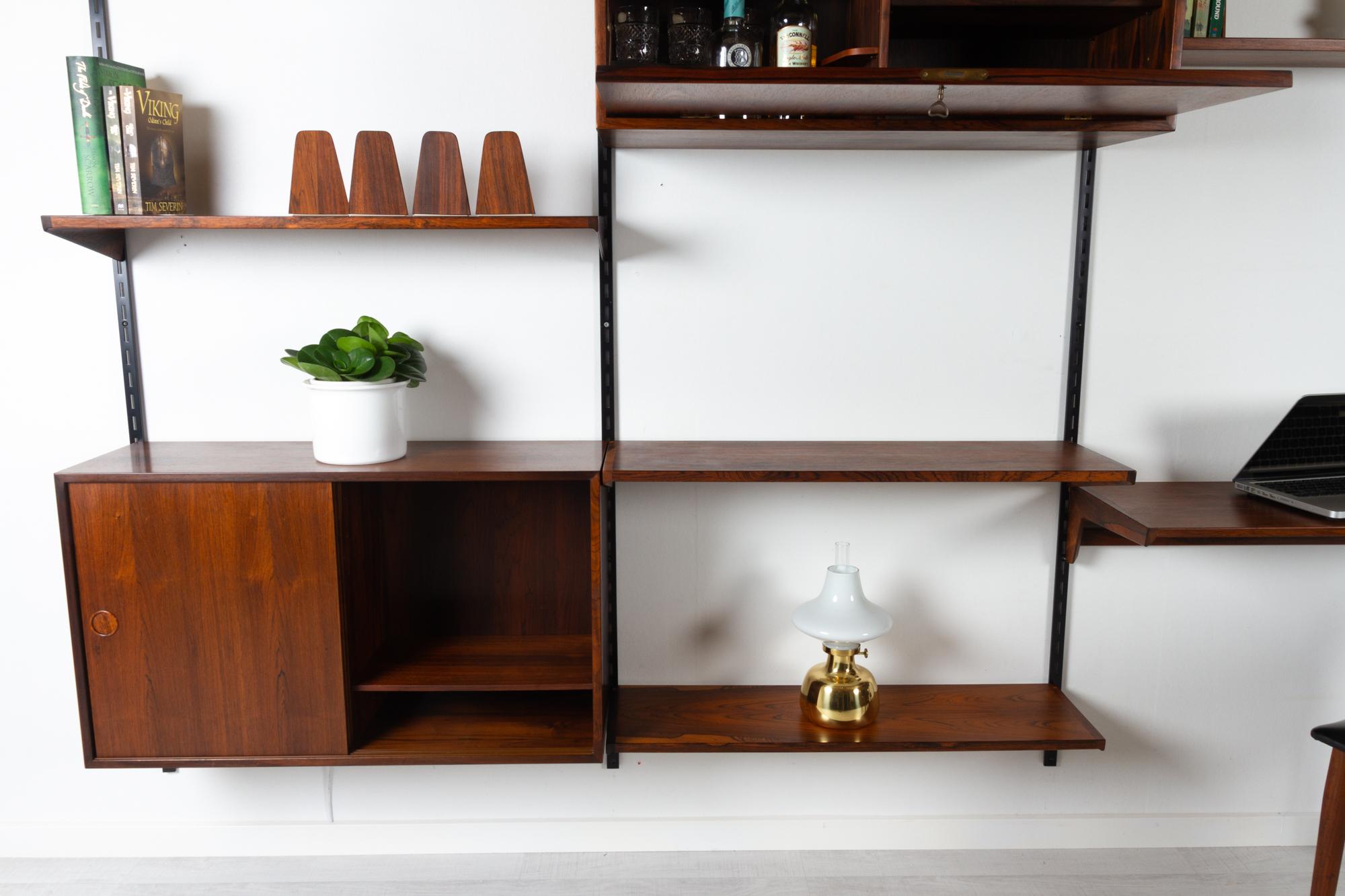 Vintage Danish Rosewood Wall Unit by Kai Kristiansen for FM 1960s 10