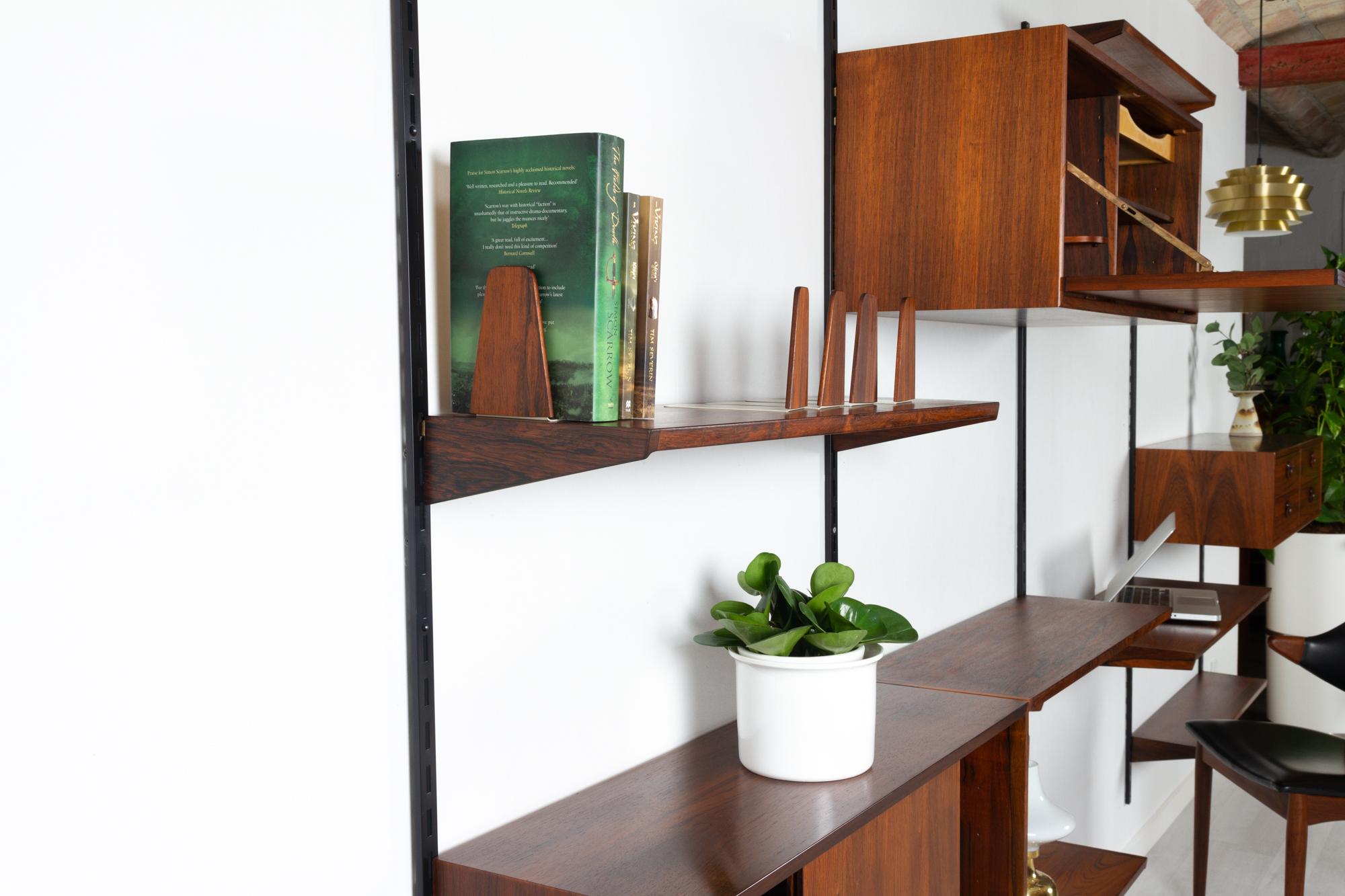 Vintage Danish Rosewood Wall Unit by Kai Kristiansen for FM 1960s 11