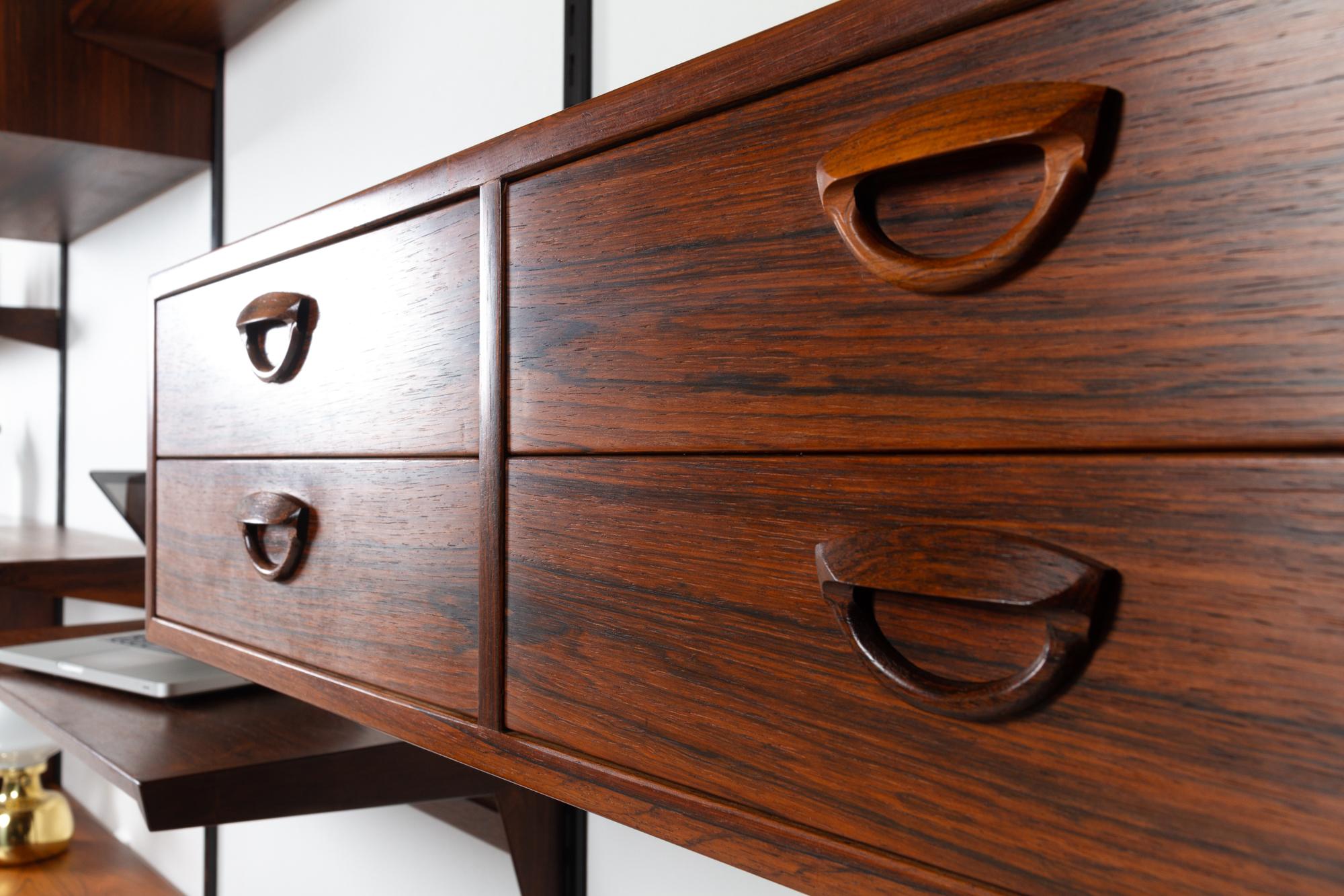 Mid-20th Century Vintage Danish Rosewood Wall Unit by Kai Kristiansen for FM 1960s