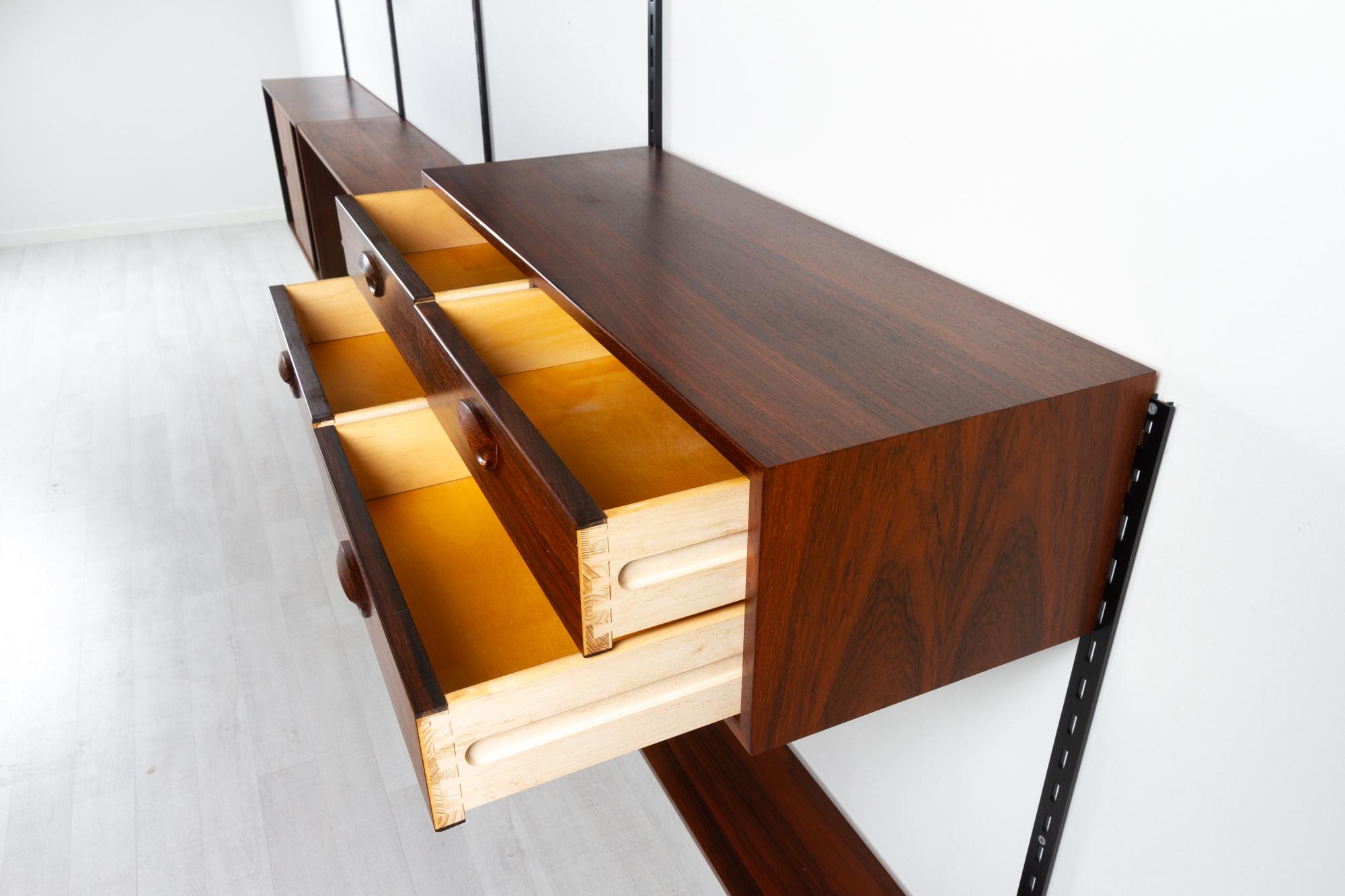 Vintage Danish Rosewood Wall Unit by Kai Kristiansen for FM 1960s 1