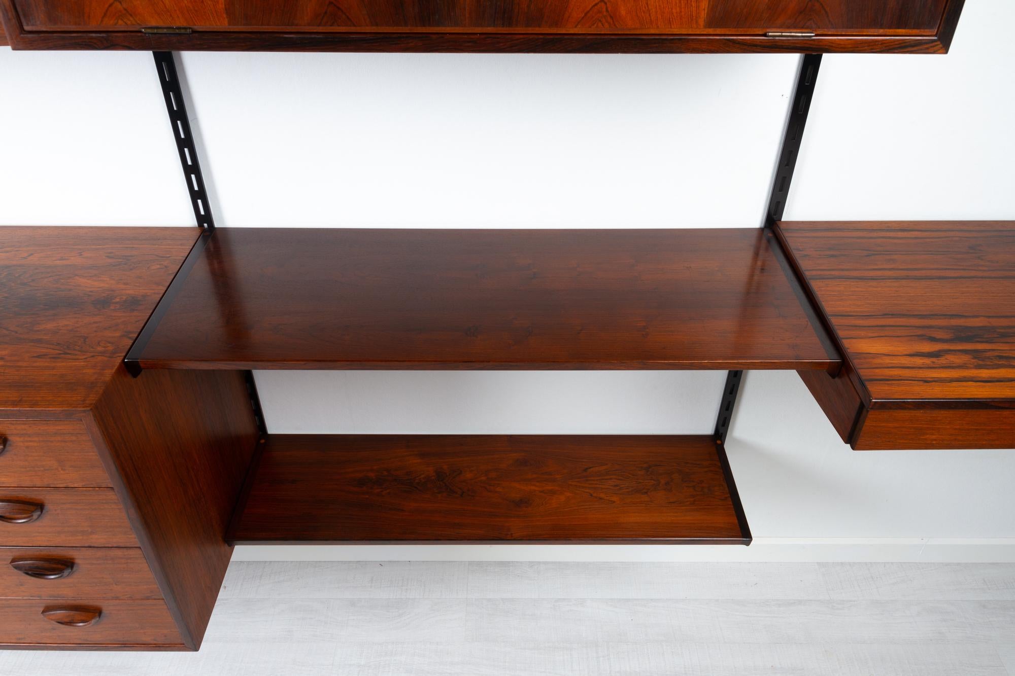 Vintage Danish Rosewood Wall Unit by Kai Kristiansen for FM 1960s 2