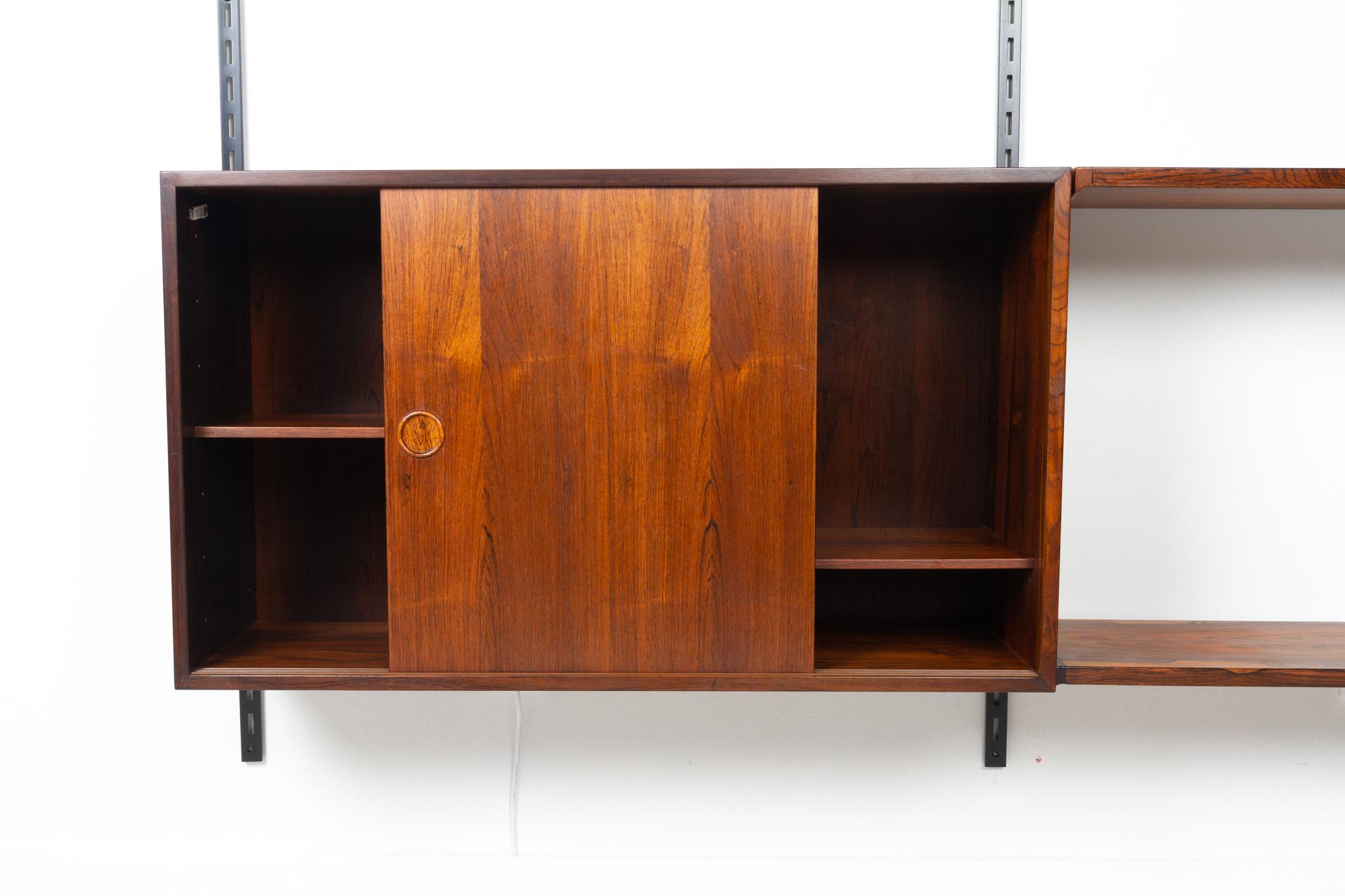 Vintage Danish Rosewood Wall Unit by Kai Kristiansen for FM 1960s 3