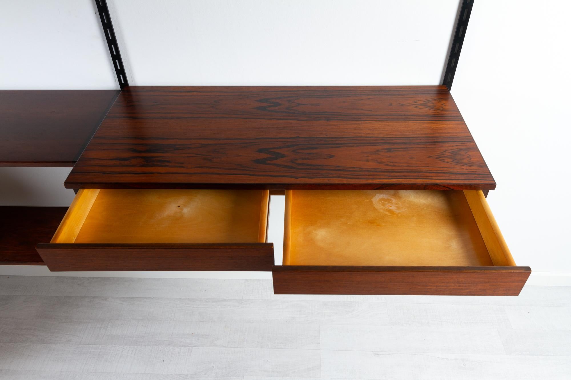 Vintage Danish Rosewood Wall Unit by Kai Kristiansen for FM 1960s 3