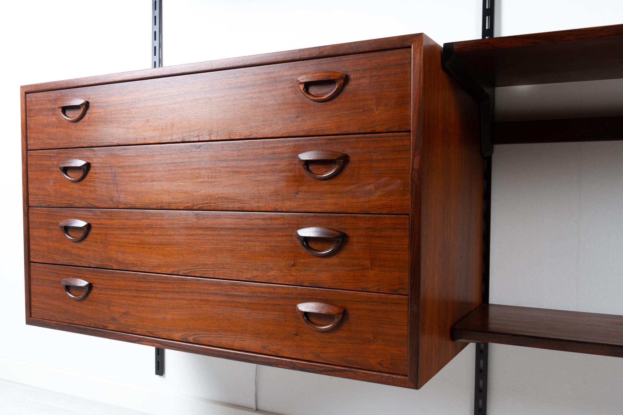 Vintage Danish Rosewood Wall Unit by Kai Kristiansen for FM 1960s 4