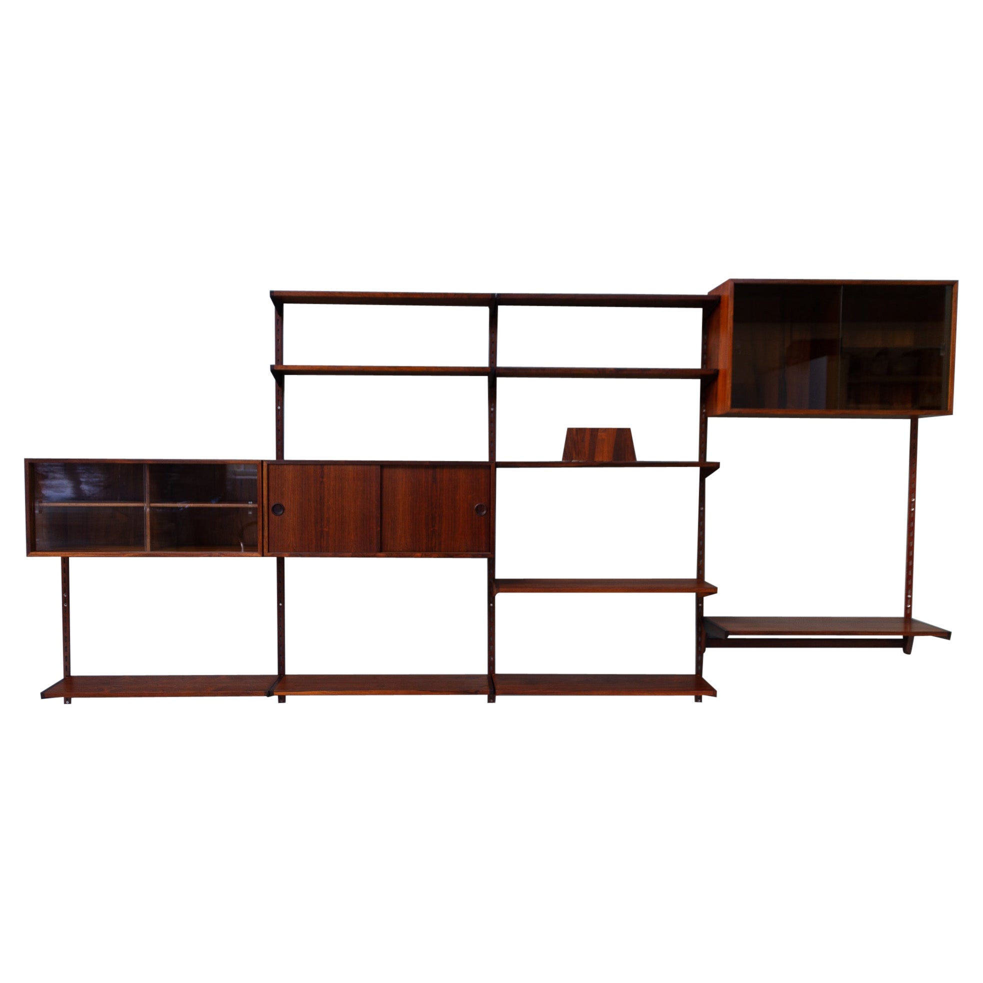 Vintage Danish Rosewood Wall Unit by Kai Kristiansen for FM, 1960s