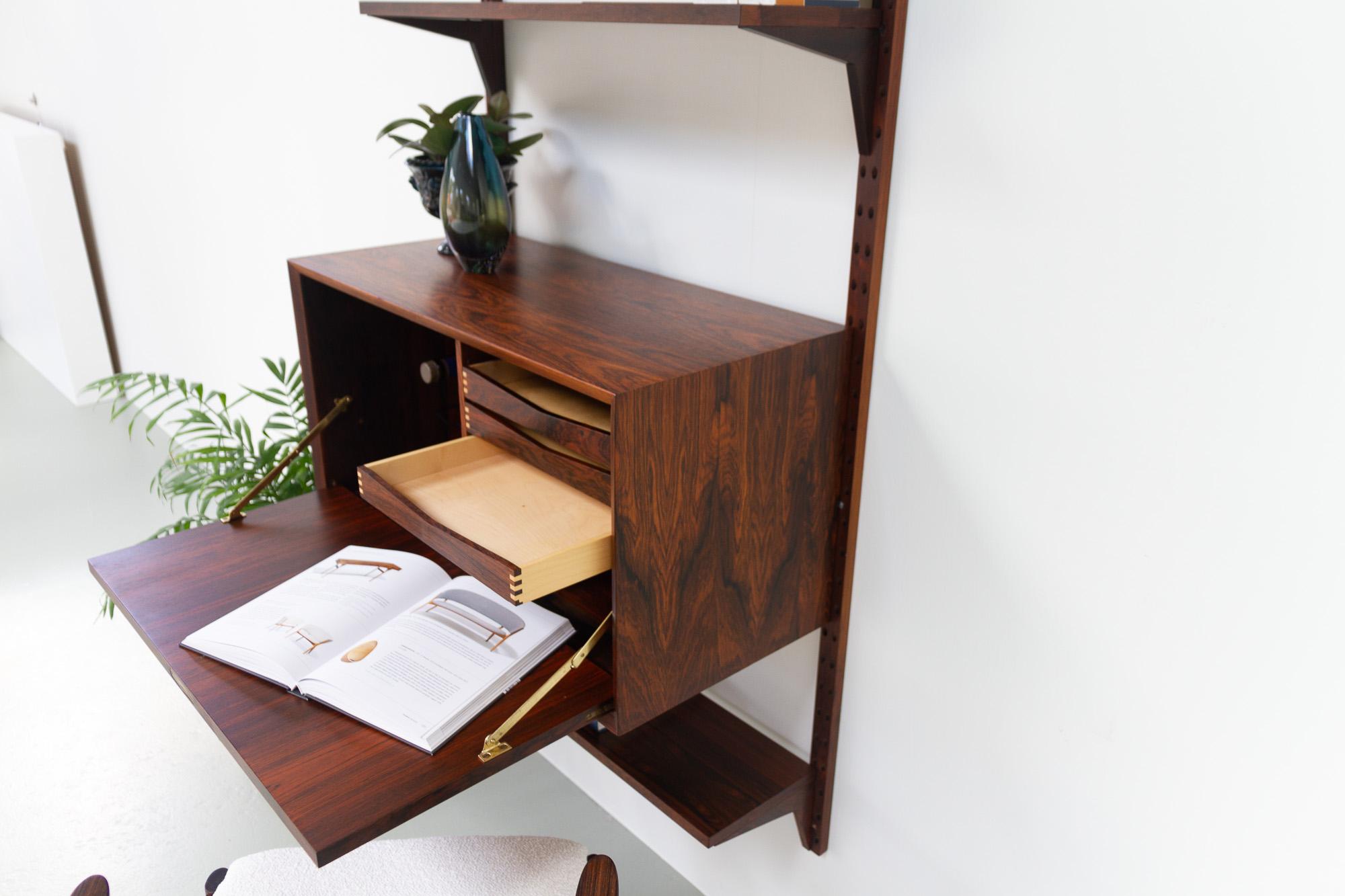 Vintage Danish Rosewood Wall Unit by Poul Cadovius for Cado, 1960s 12