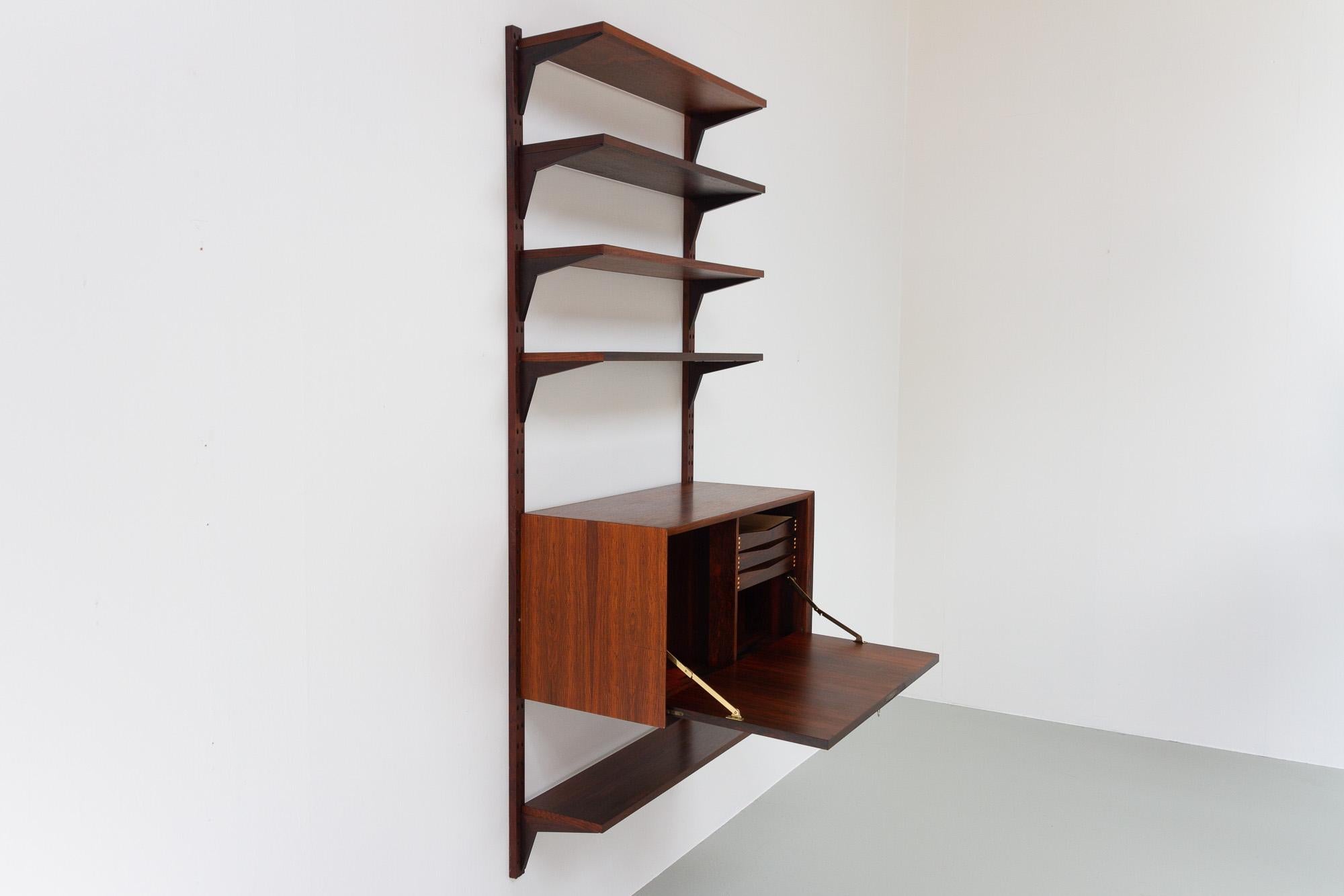Vintage Danish Rosewood Wall Unit by Poul Cadovius for Cado, 1960s In Good Condition In Asaa, DK