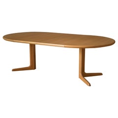 Vintage Danish Round Extendable Pedestal Dining Table