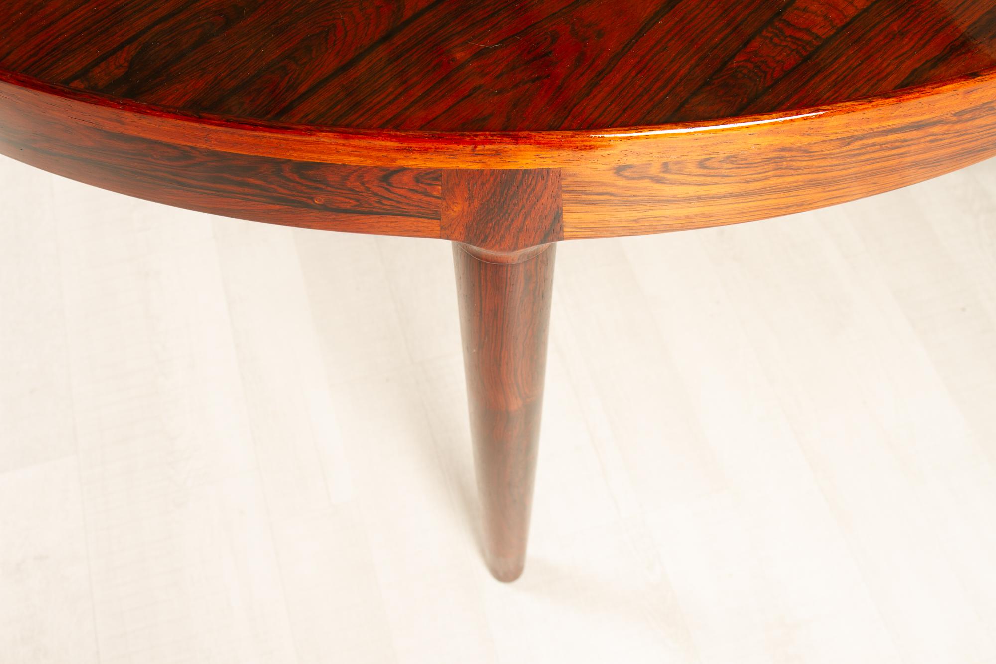 Vintage Danish Round Rosewood Dining Table by Harry Østergaard, 1960s 6