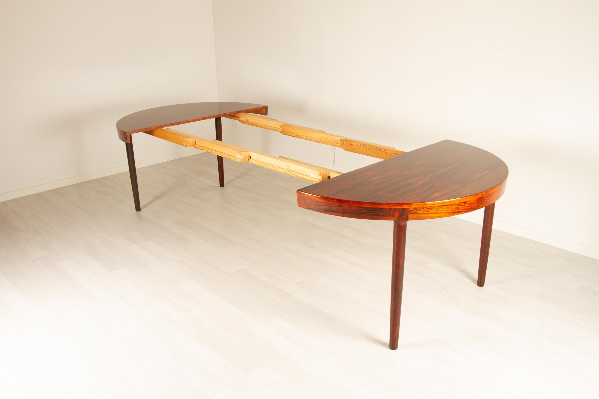 Vintage Danish Round Rosewood Dining Table by Harry Østergaard, 1960s 7
