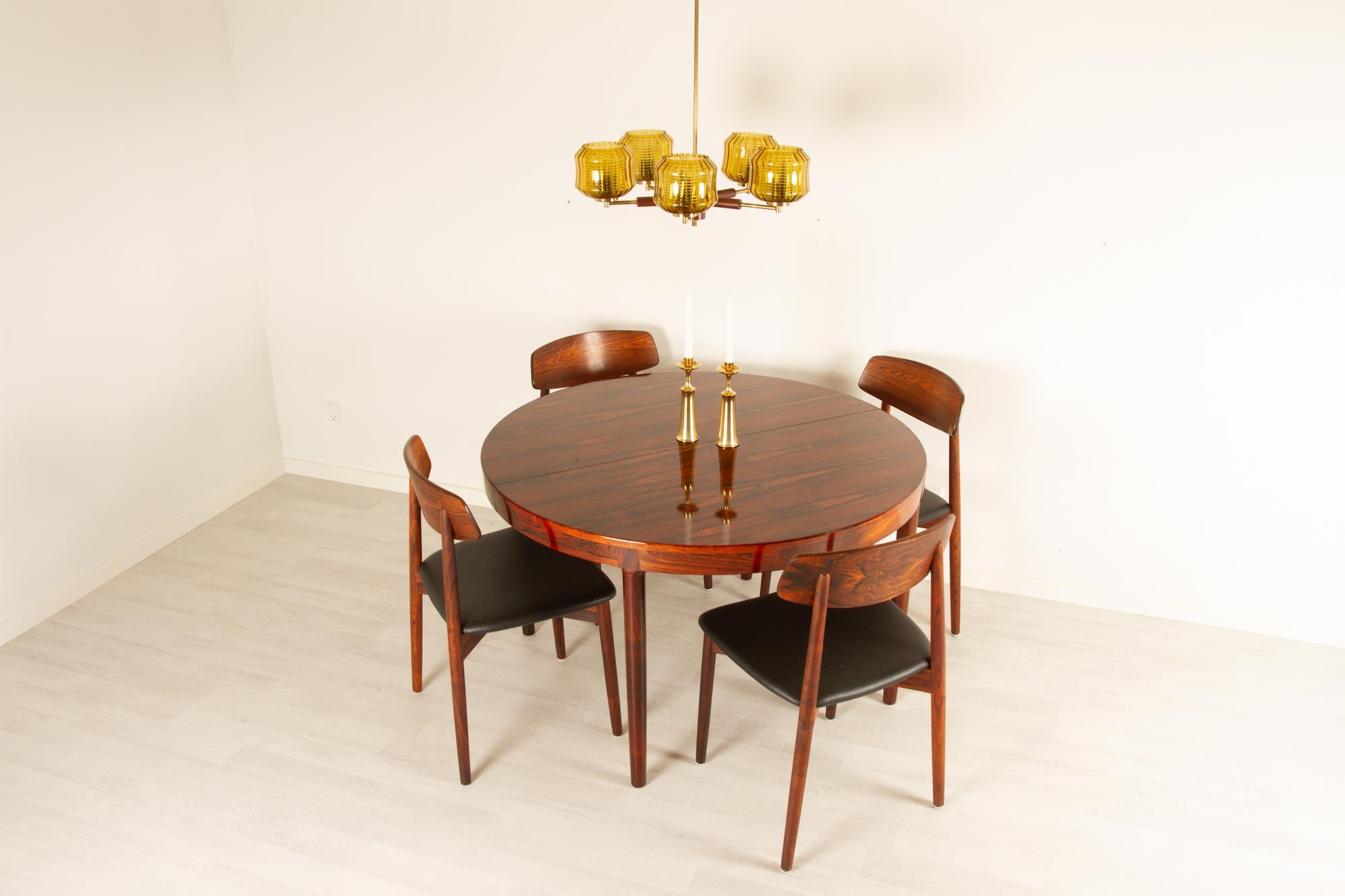 Vintage Danish Round Rosewood Dining Table by Harry Østergaard, 1960s 12