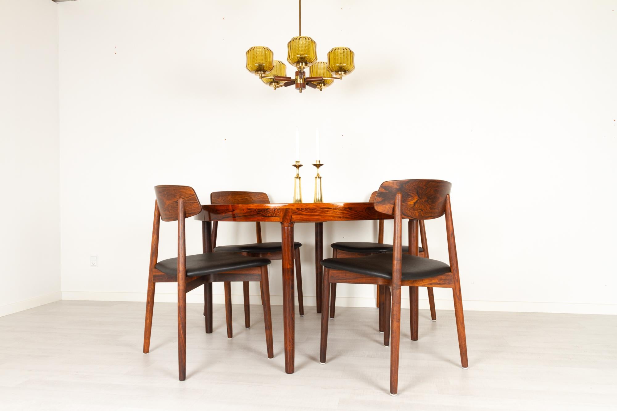 Vintage Danish Round Rosewood Dining Table by Harry Østergaard, 1960s 13