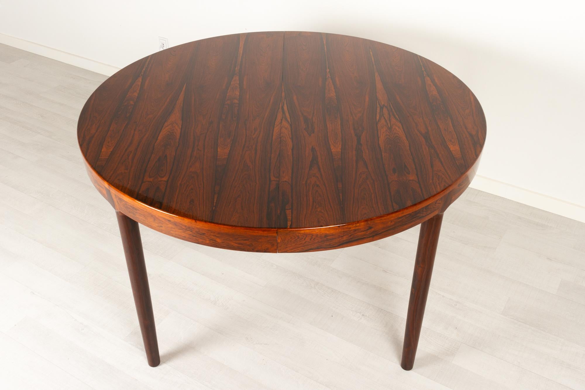 Vintage Danish Round Rosewood Dining Table by Harry Østergaard, 1960s 1
