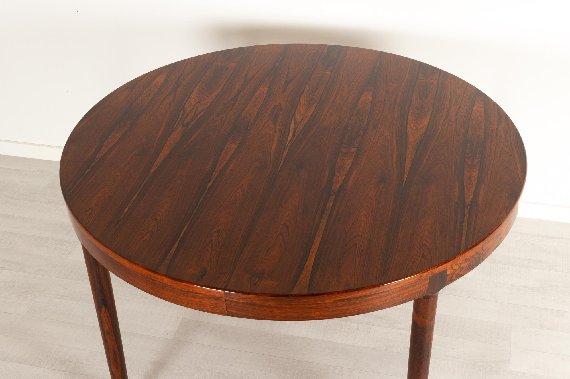 Vintage Danish Round Rosewood Dining Table by Harry Østergaard, 1960s 2