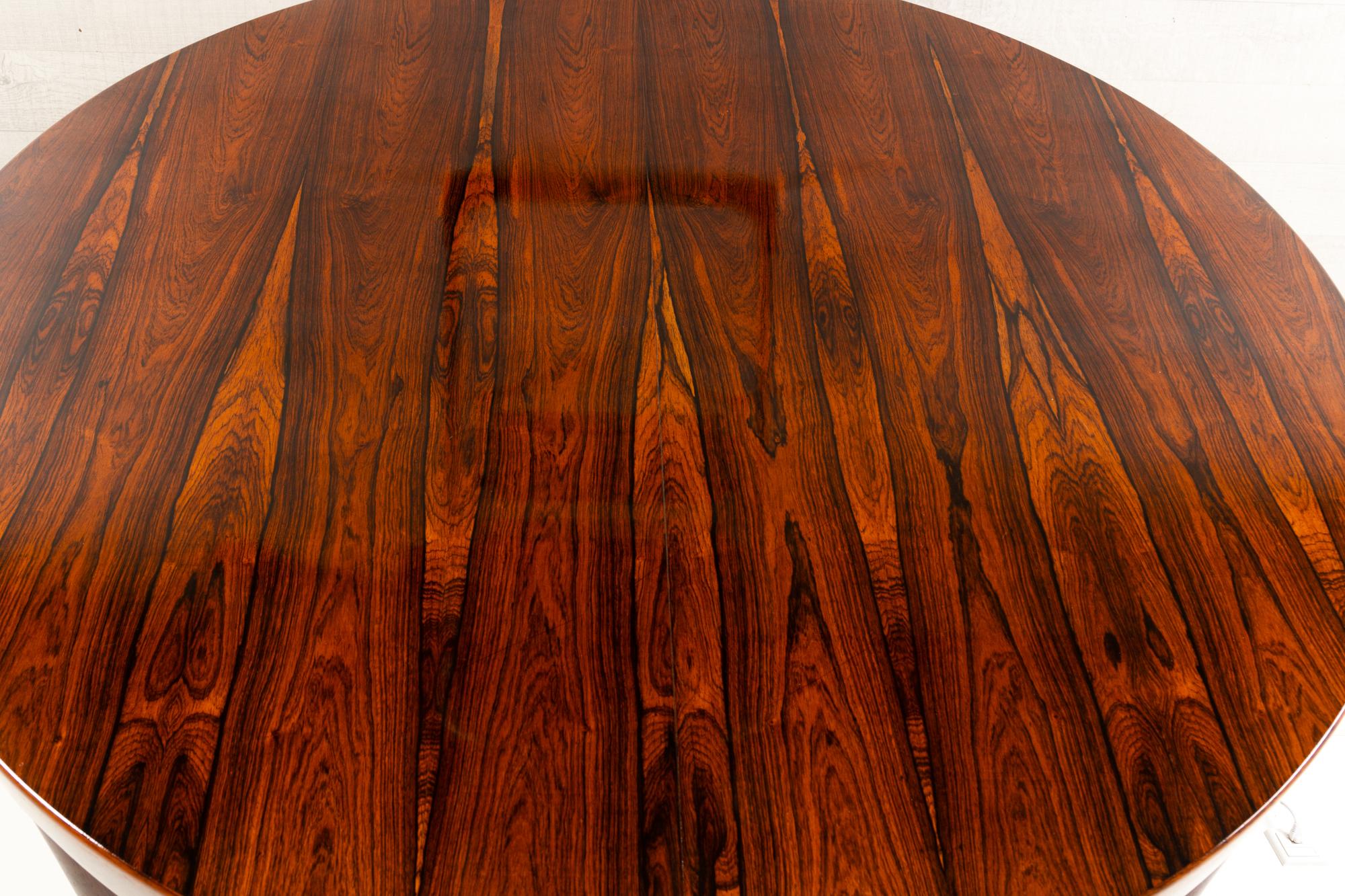 Vintage Danish Round Rosewood Dining Table by Harry Østergaard, 1960s 4