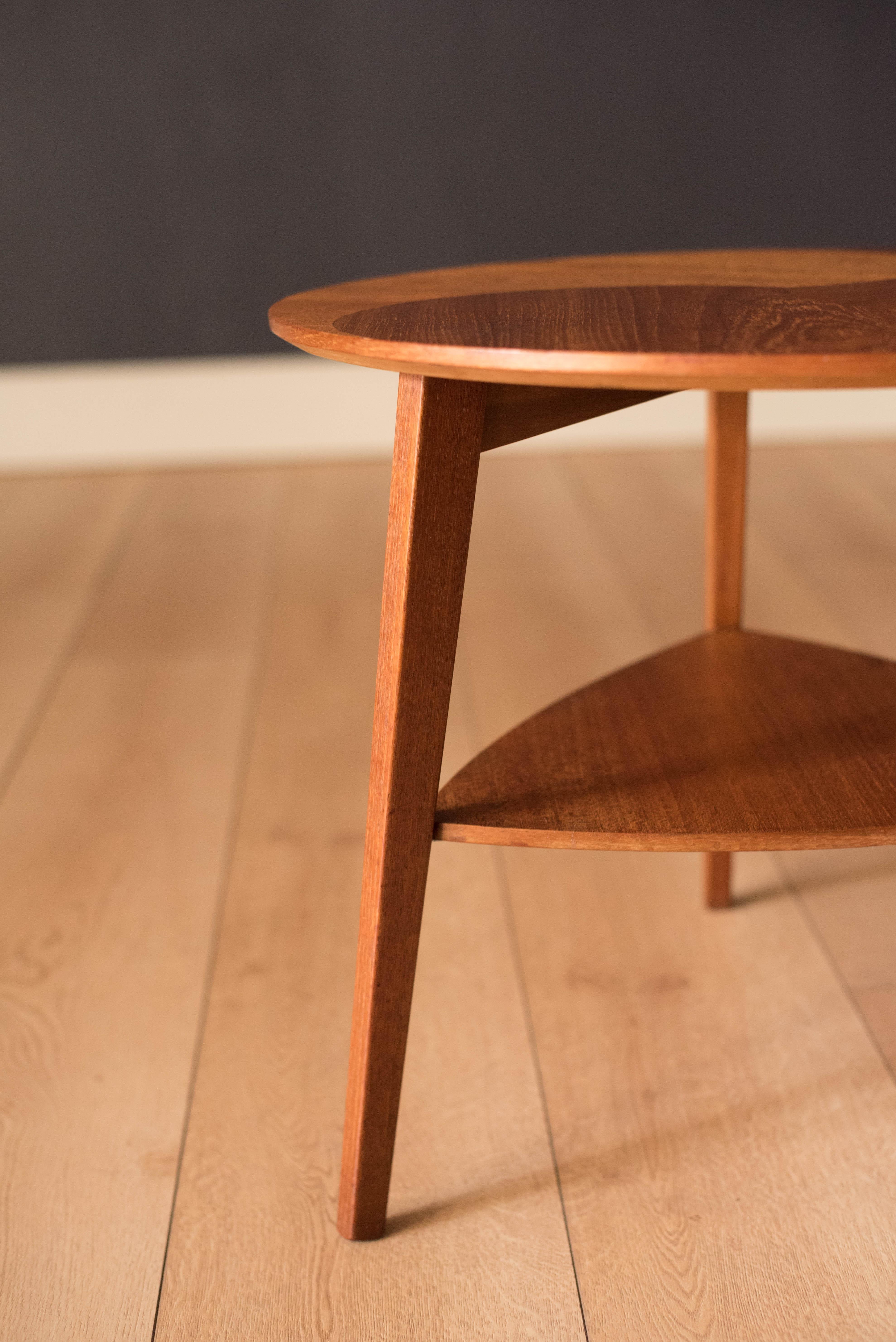 Vintage Danish Round Teak Side Table by Møbelintarsia In Good Condition In San Jose, CA