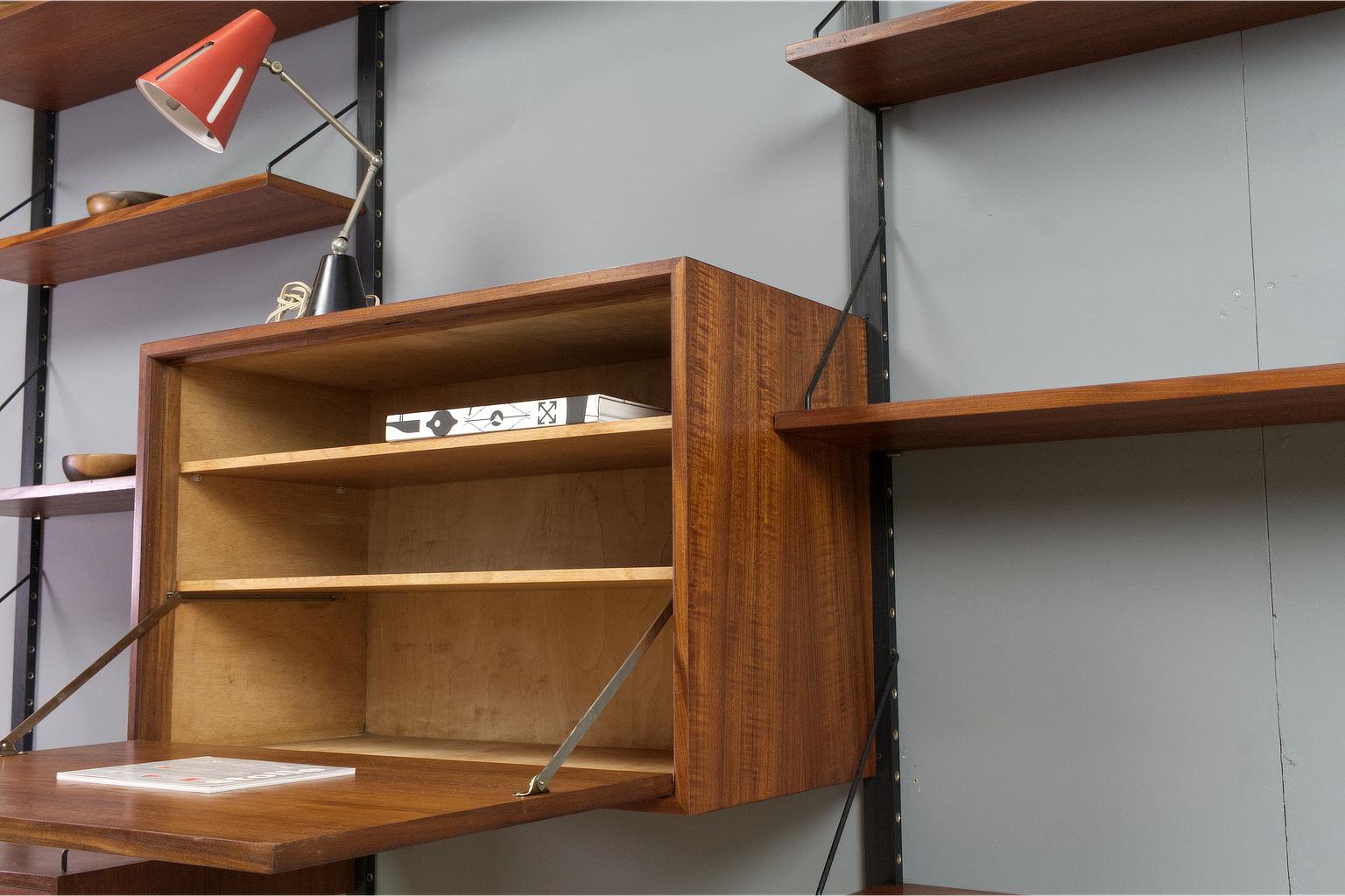 Vintage Danish Royal Wall Mounted Shelving System in Teak by Poul Cadovius 2