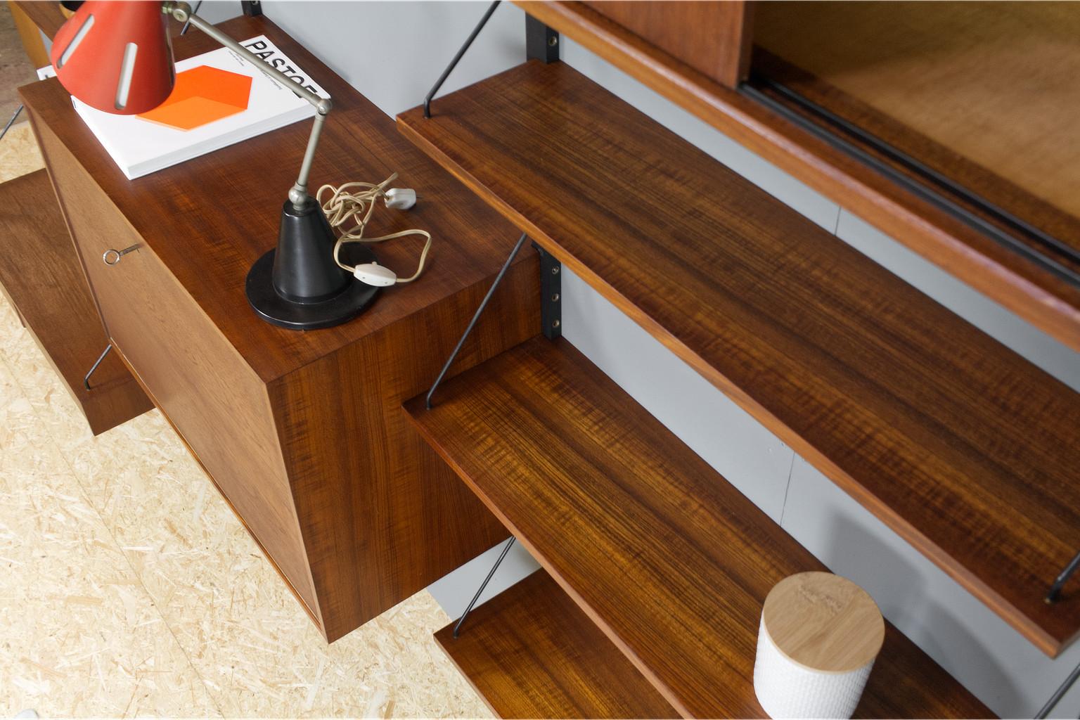 Vintage Danish Royal Wall Mounted Shelving System in Teak by Poul Cadovius 5