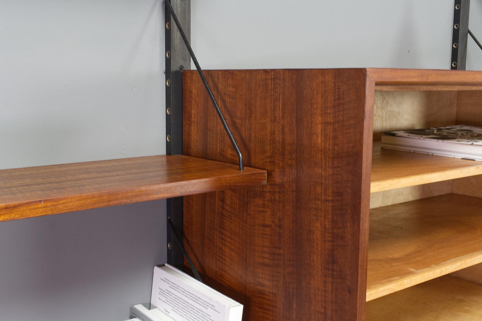 Vintage Danish Royal Wall Mounted Shelving System in Teak by Poul Cadovius 1