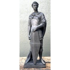 Vintage Danish Saint George Terracotta Sculpture