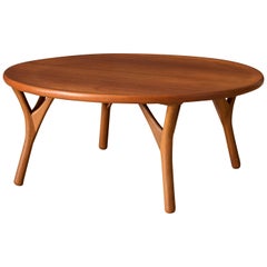 Vintage Danish Sculptural Round Teak Coffee Table