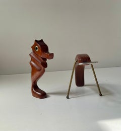 Vintage Danish Seahorse Corkscrew & Lobster Bottle Opener in Teak, 1960s