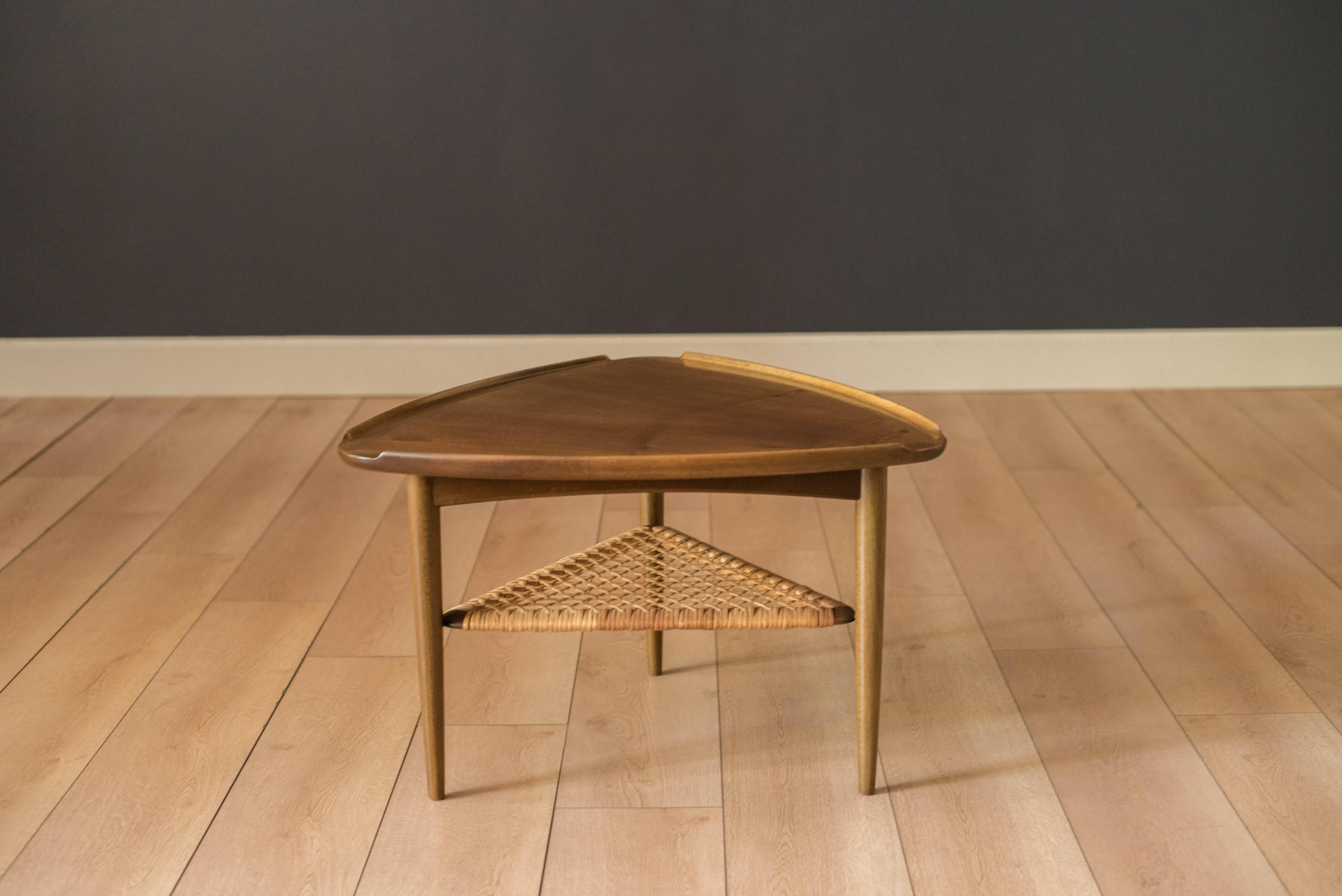 Scandinavian Modern Vintage Danish Selig Triangle End Table by Poul Jensen