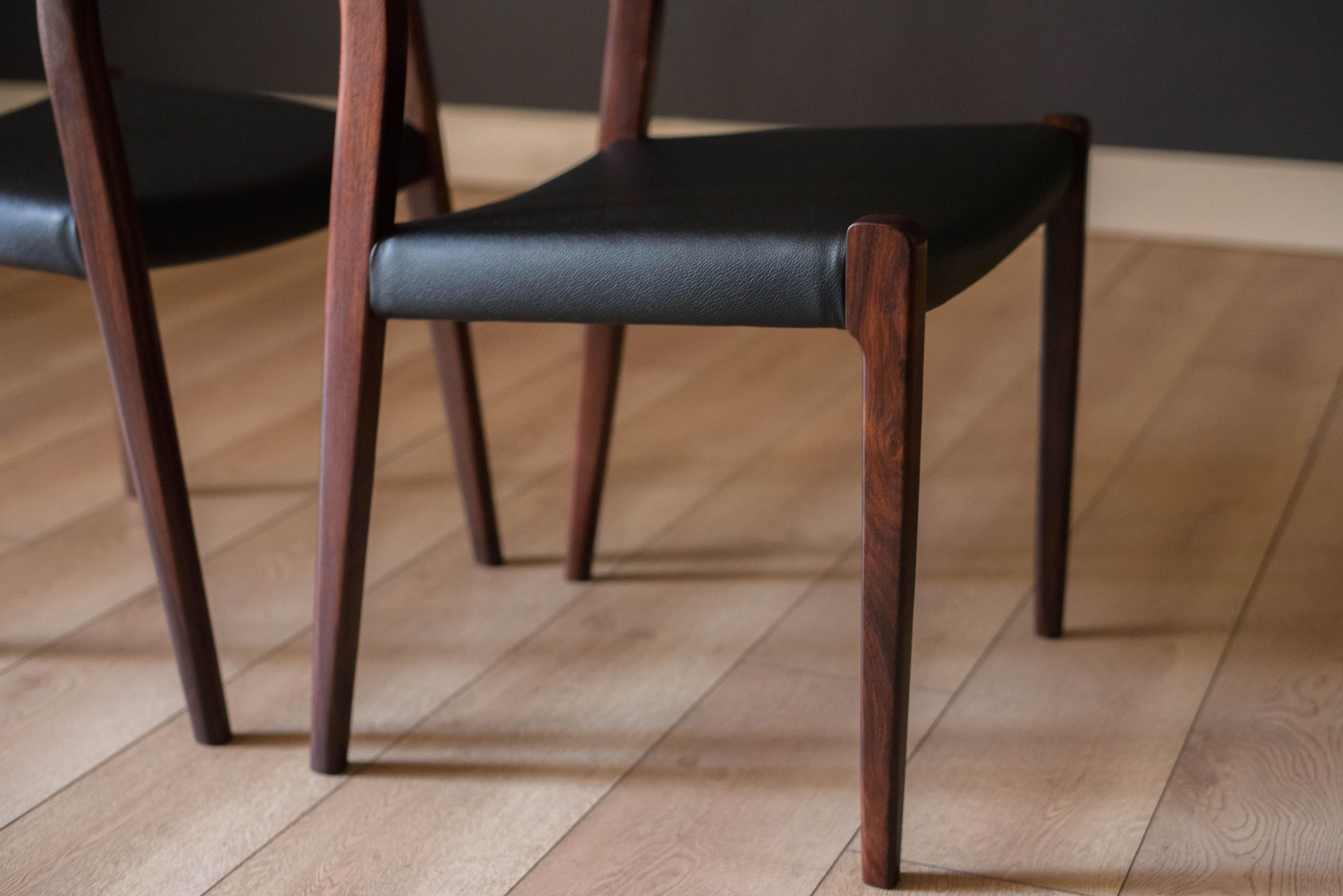 Set danese d'epoca di sei sedie da pranzo Niels Otto Moller in legno di palissandro n. 71 in vendita 1