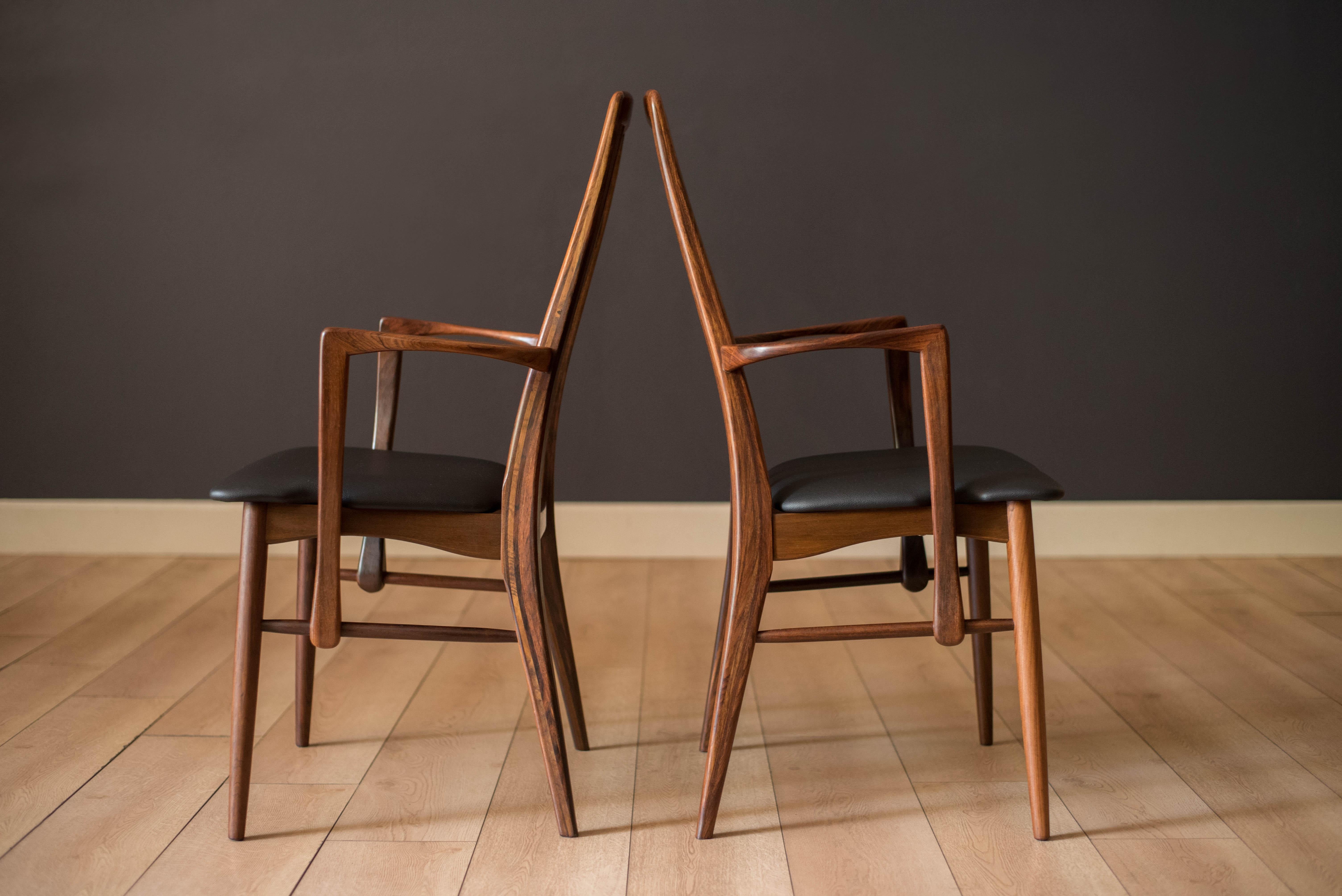 Vintage Danish Set of Ten Rosewood Eva Dining Chairs by Niels Koefoed For Sale 5