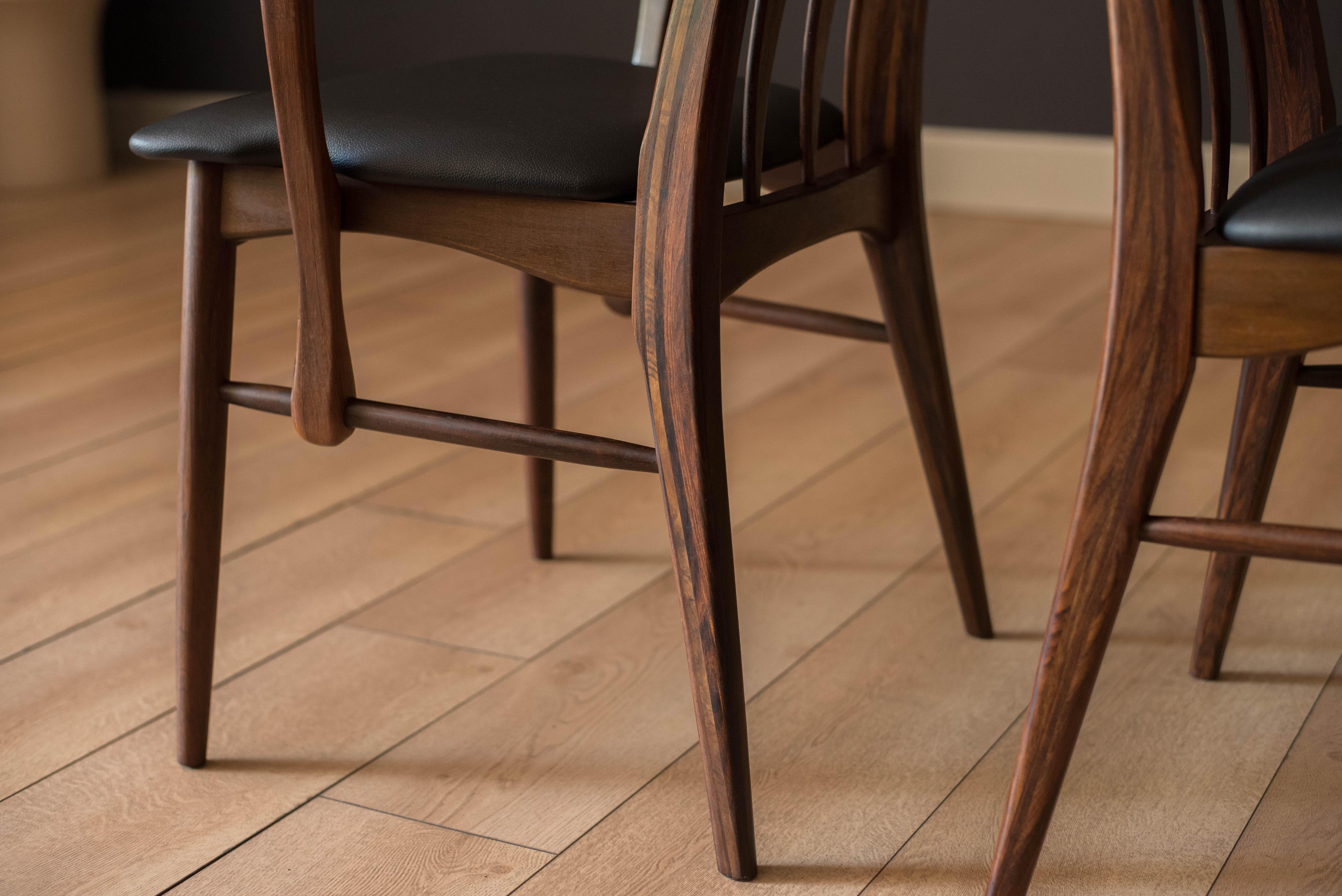 Vintage Danish Set of Ten Rosewood Eva Dining Chairs by Niels Koefoed For Sale 6