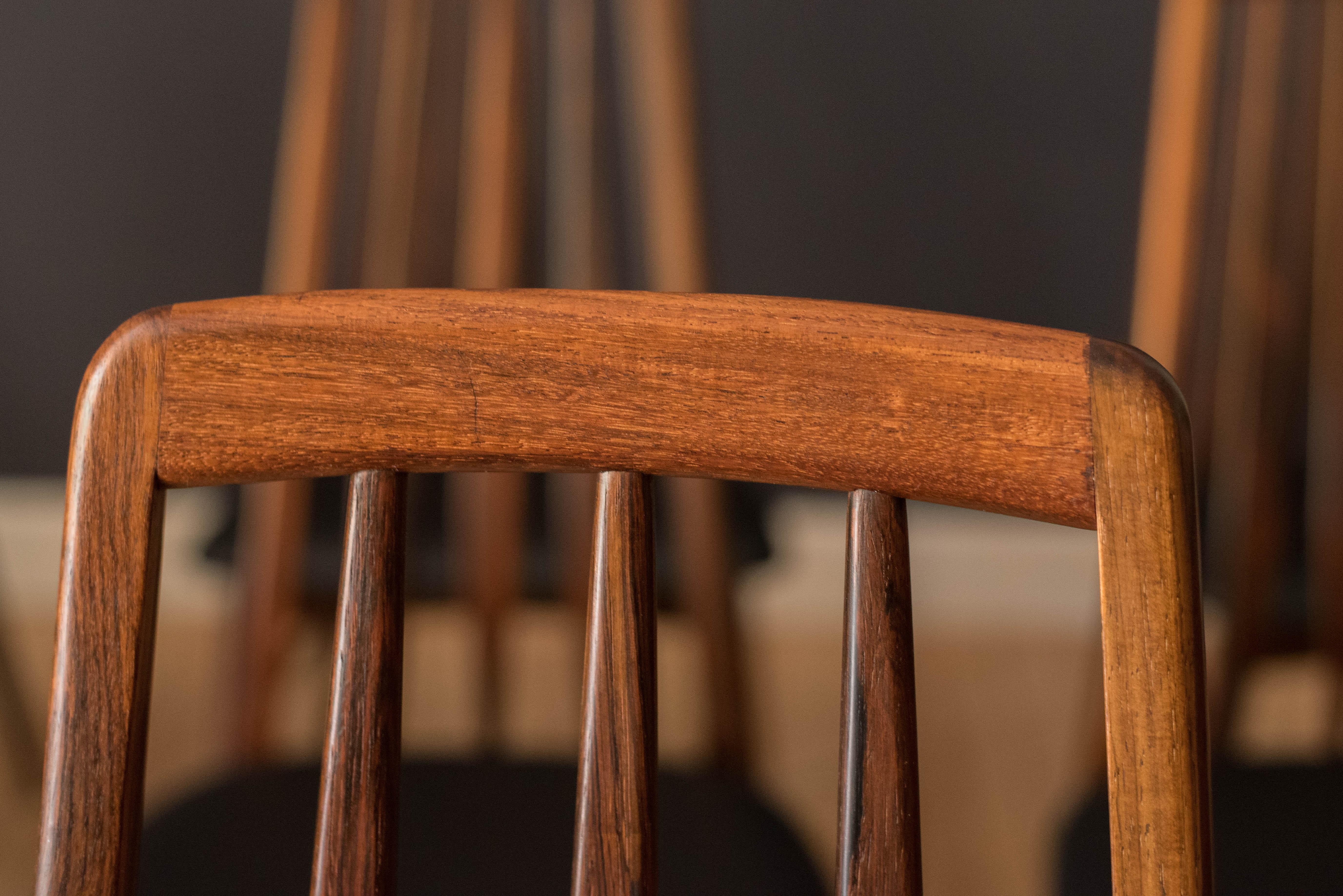 Vintage Danish Set of Ten Rosewood Eva Dining Chairs by Niels Koefoed For Sale 7