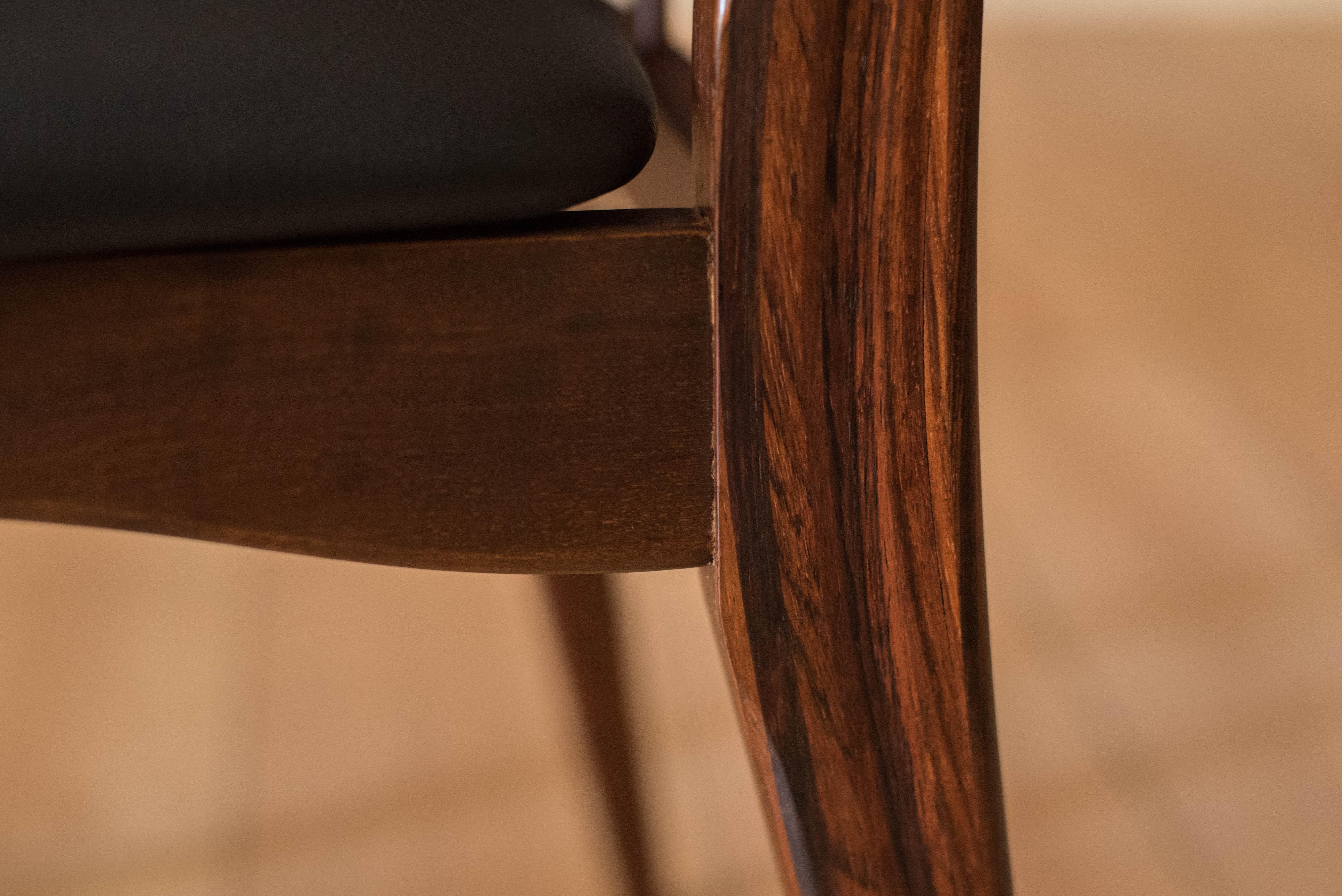 Vintage Danish Set of Ten Rosewood Eva Dining Chairs by Niels Koefoed For Sale 8