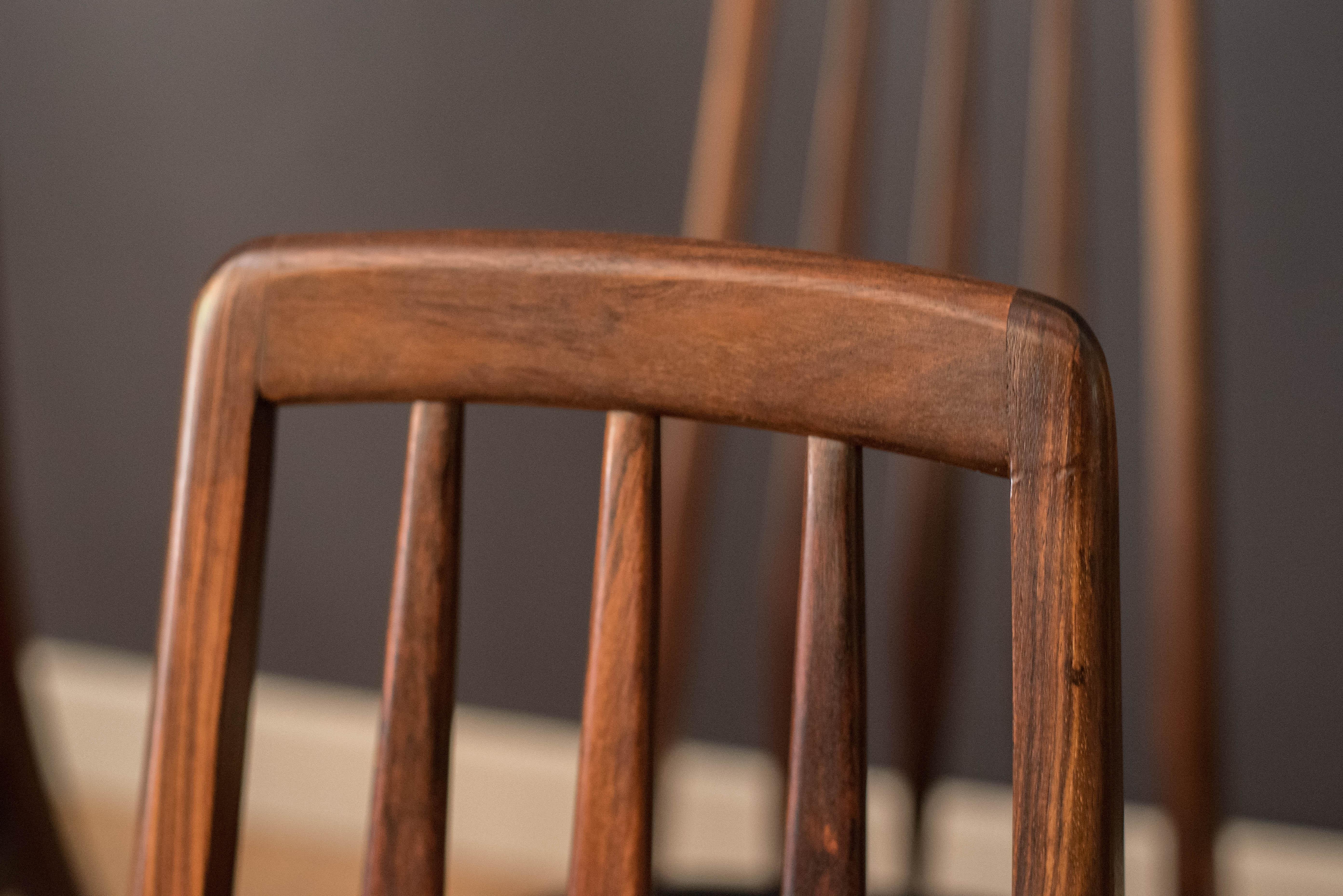 Vintage Danish Set of Ten Rosewood Eva Dining Chairs by Niels Koefoed For Sale 9