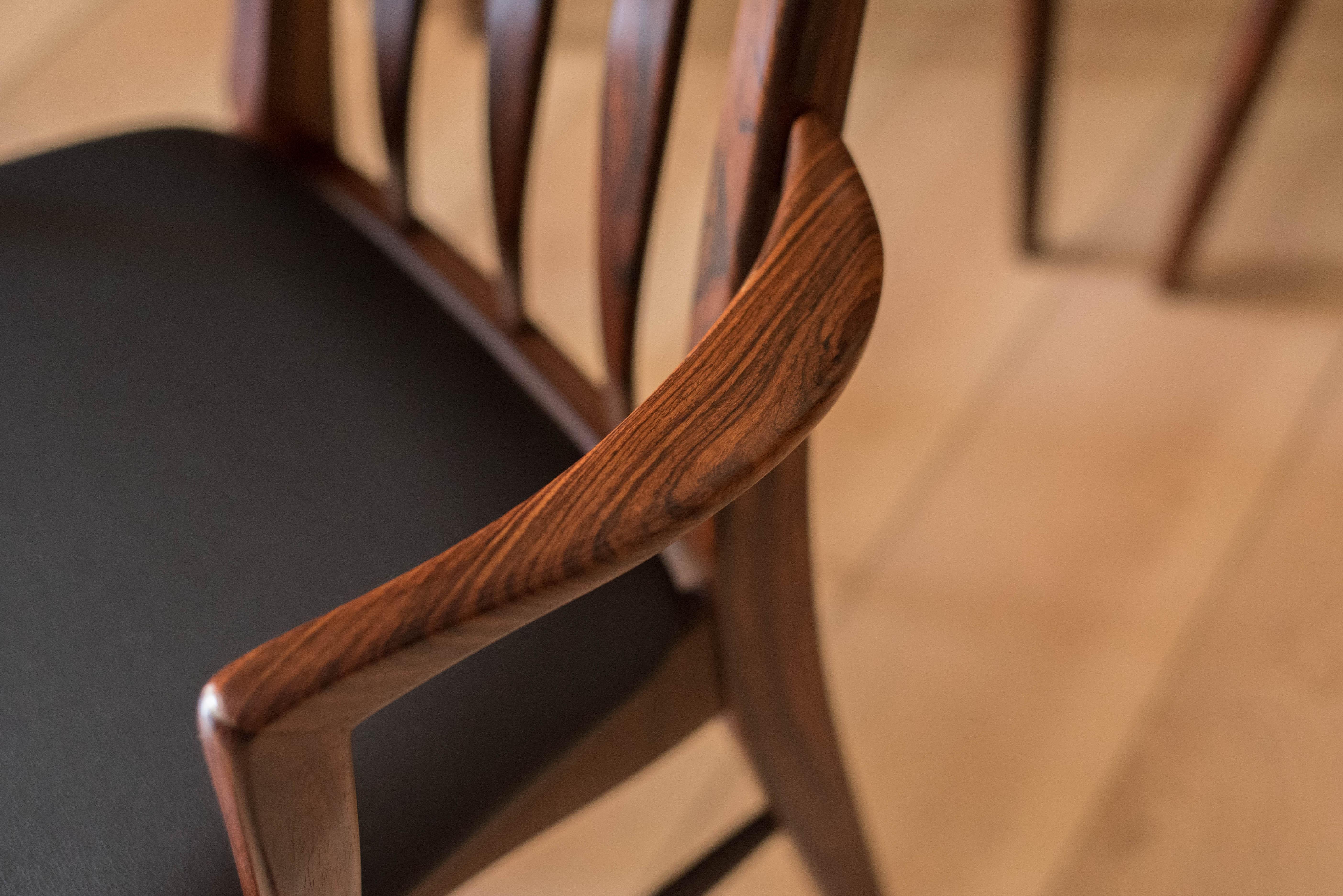 Vintage Danish Set of Ten Rosewood Eva Dining Chairs by Niels Koefoed In Good Condition For Sale In San Jose, CA