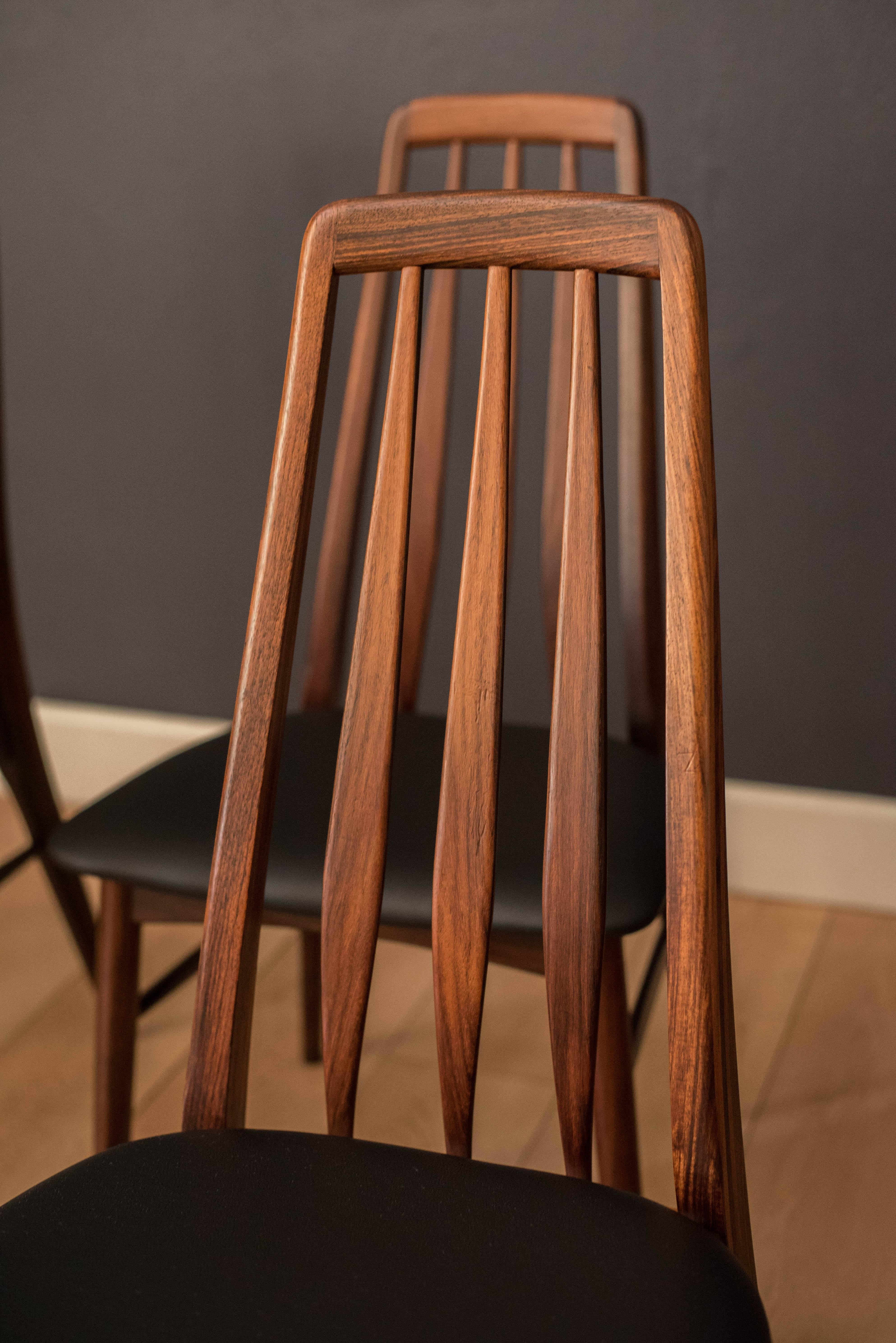 Vintage Danish Set of Ten Rosewood Eva Dining Chairs by Niels Koefoed For Sale 1