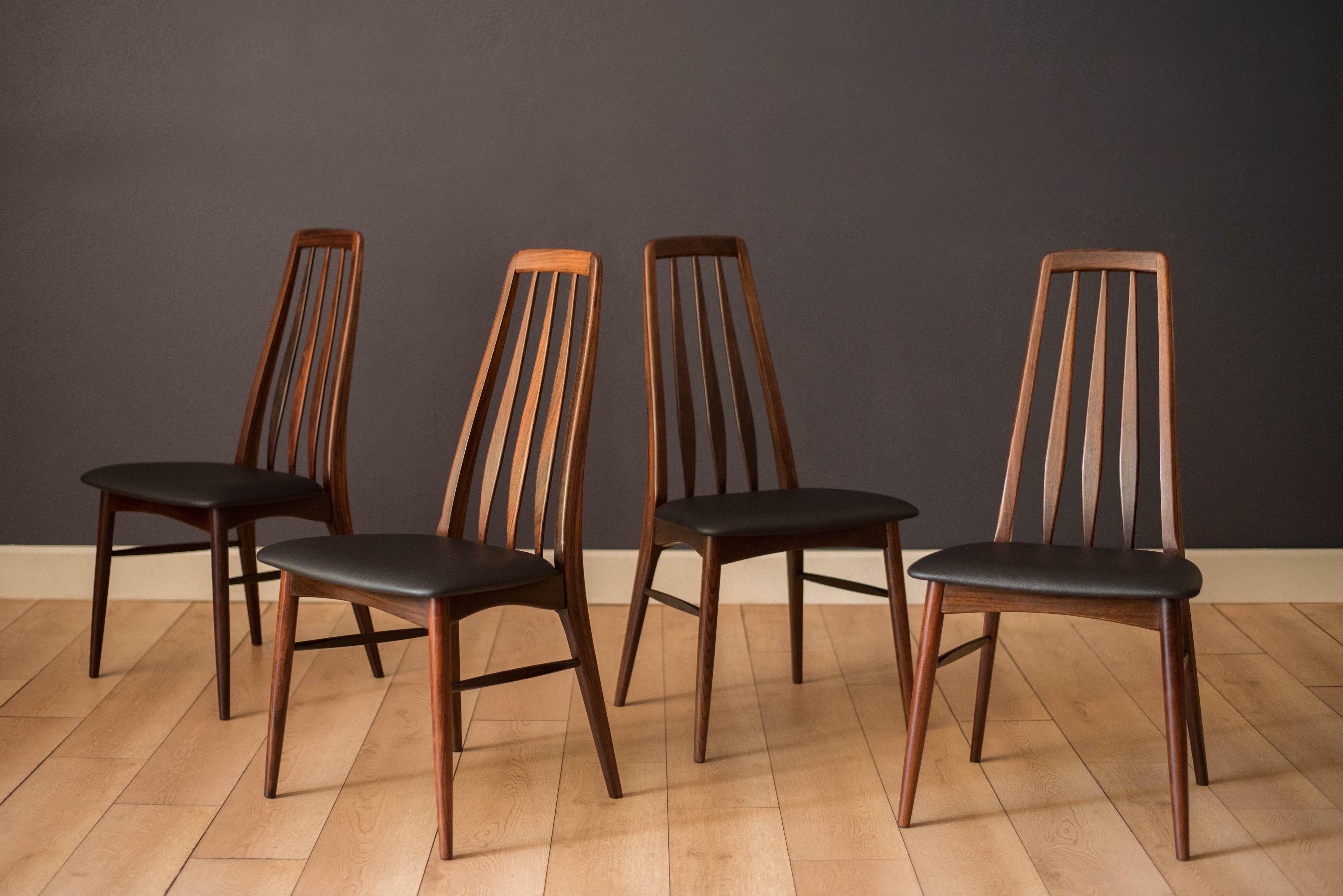 Vintage Danish Set of Ten Rosewood Eva Dining Chairs by Niels Koefoed For Sale 2