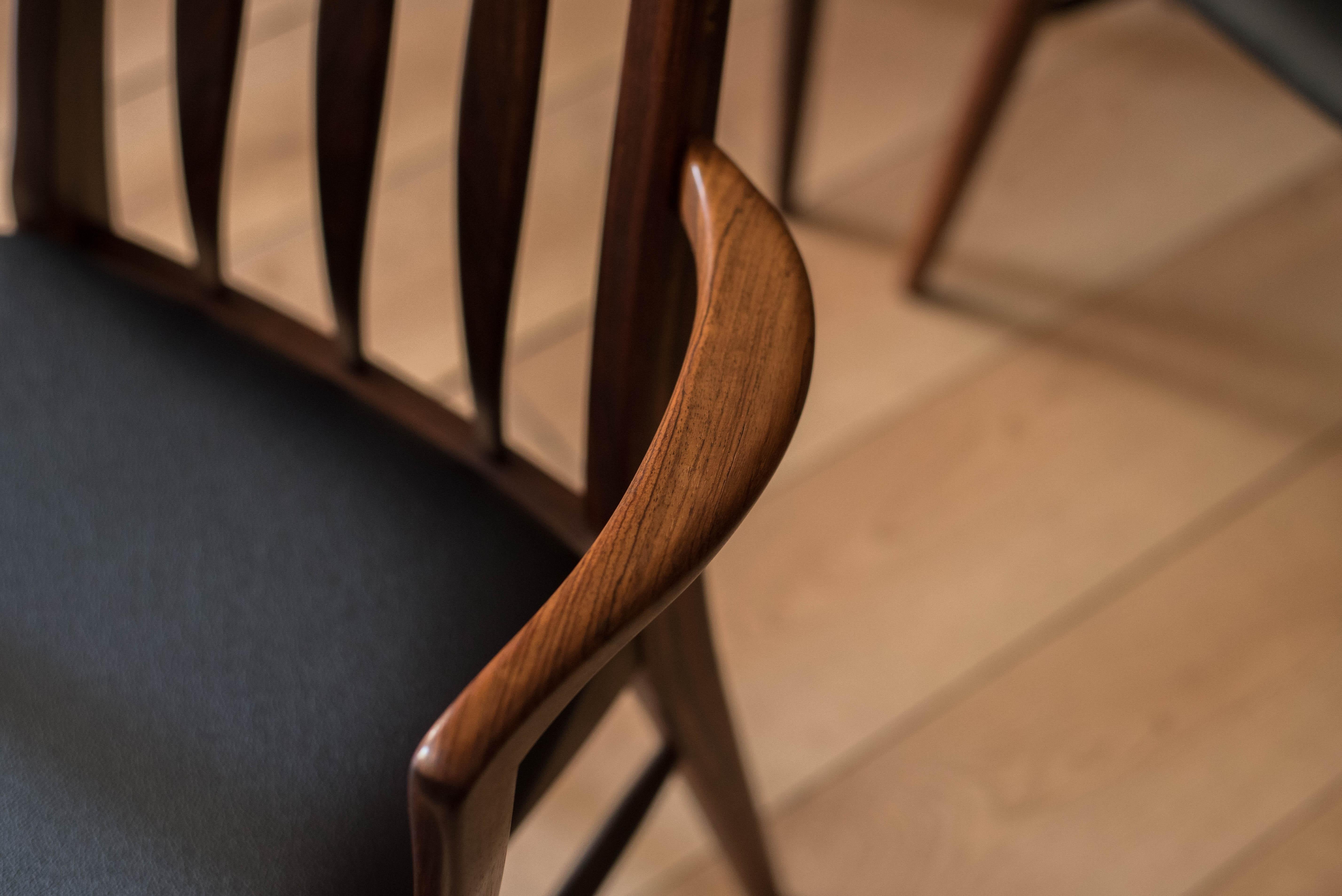 Vintage Danish Set of Ten Rosewood Eva Dining Chairs by Niels Koefoed For Sale 4