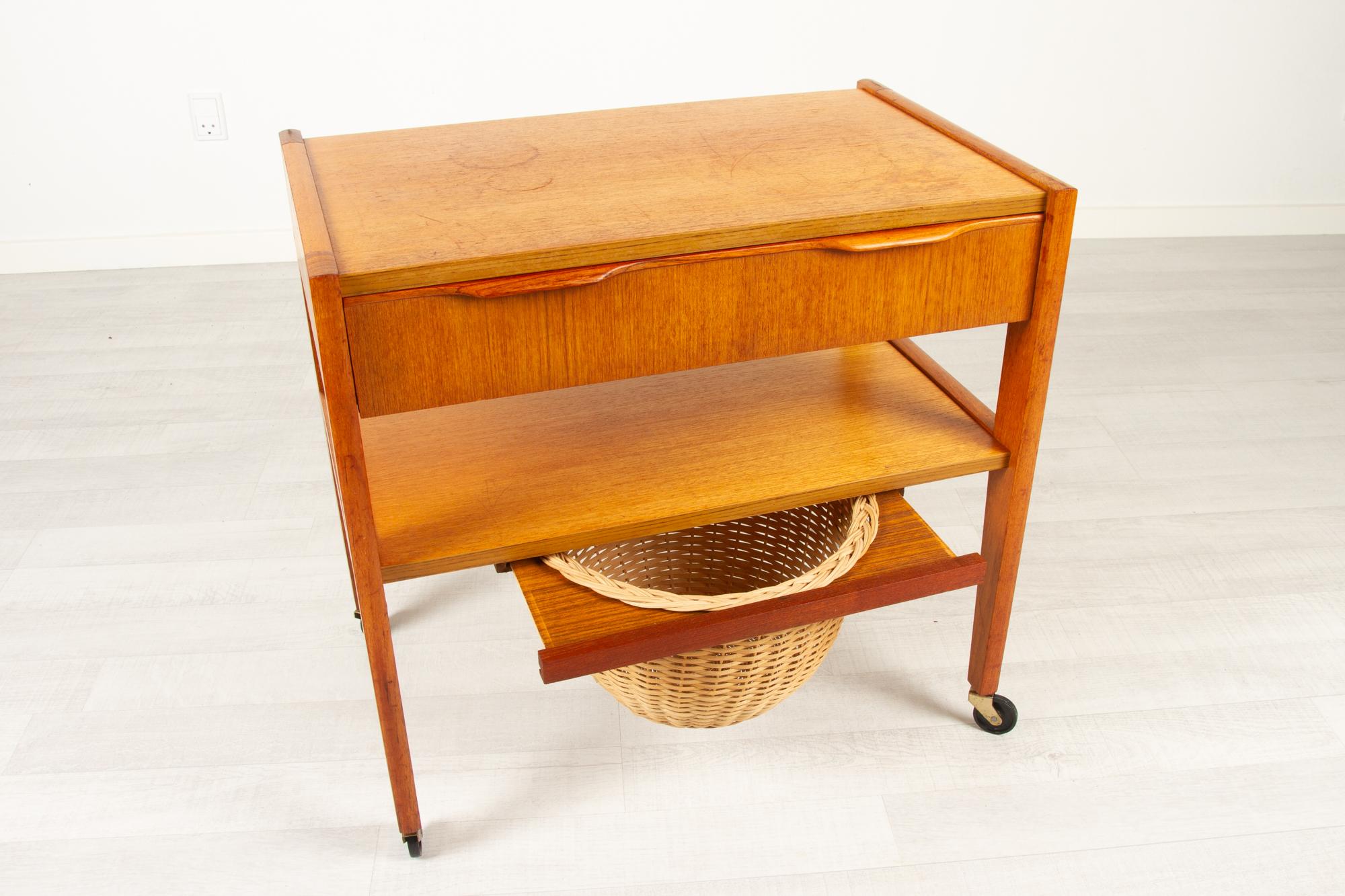 Mid-20th Century Vintage Danish Sewing Table, 1960s