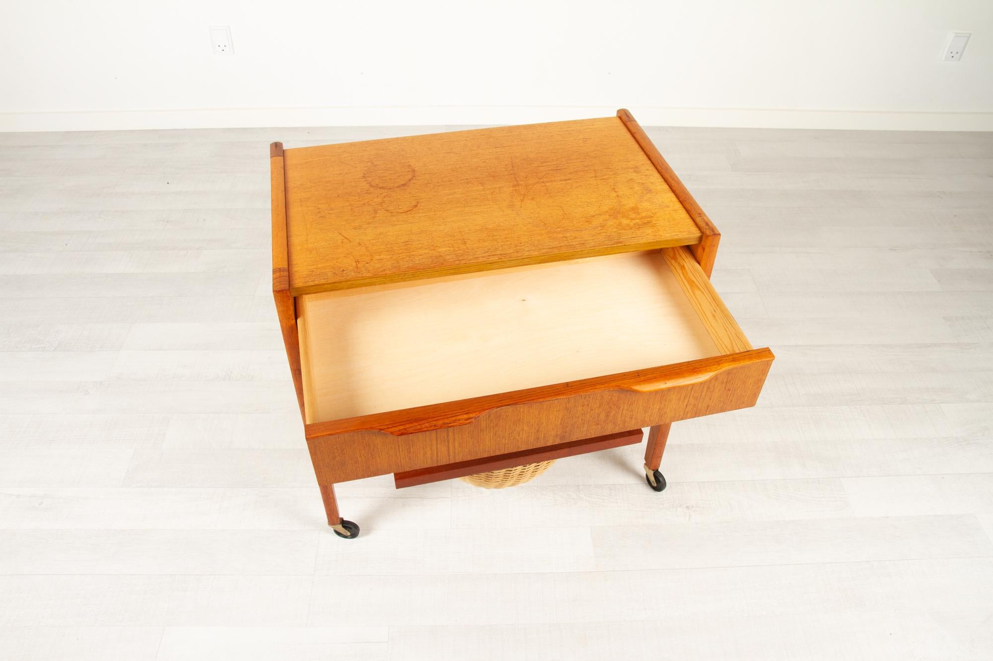 Oak Vintage Danish Sewing Table, 1960s