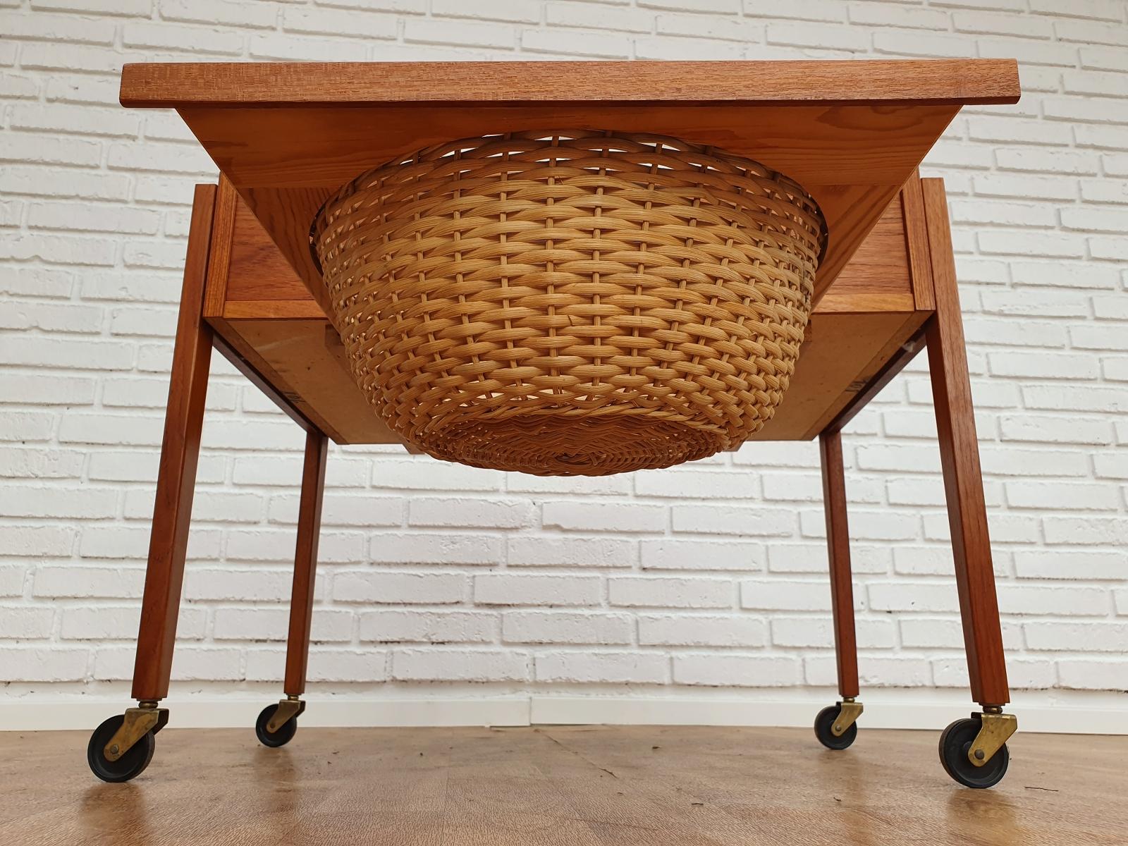 Vintage Danish Sewing Table, Teak Wood, 1960s 5