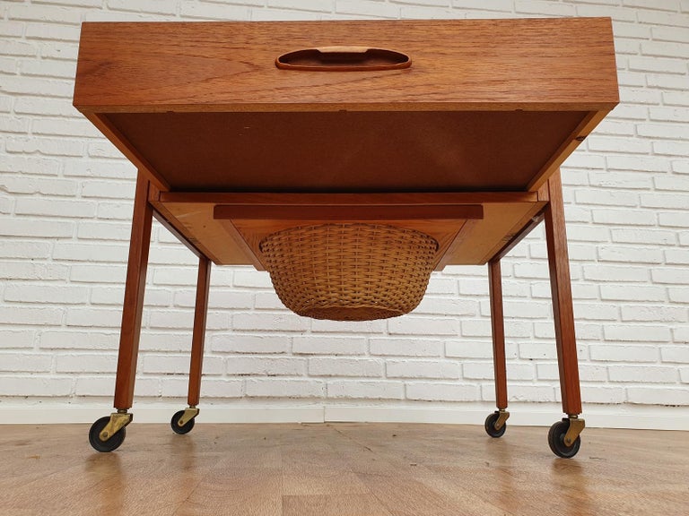 Vintage Danish Sewing Table, Teak Wood, 1960s For Sale at 1stdibs