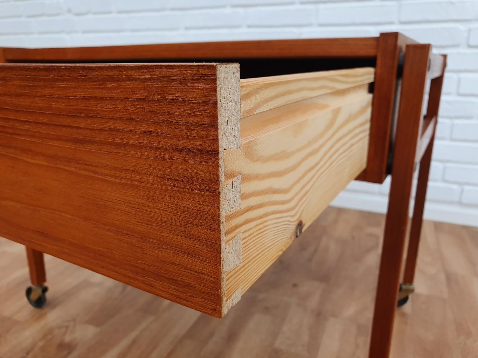 Vintage Danish Sewing Table, Teak Wood, 1960s 7