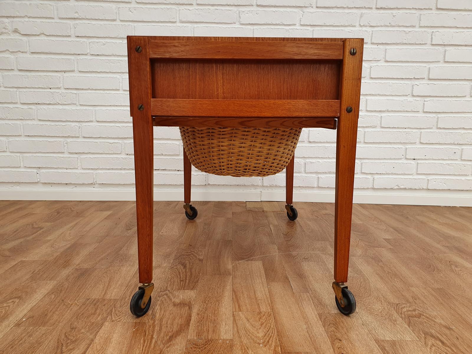 Vintage Danish Sewing Table, Teak Wood, 1960s 2